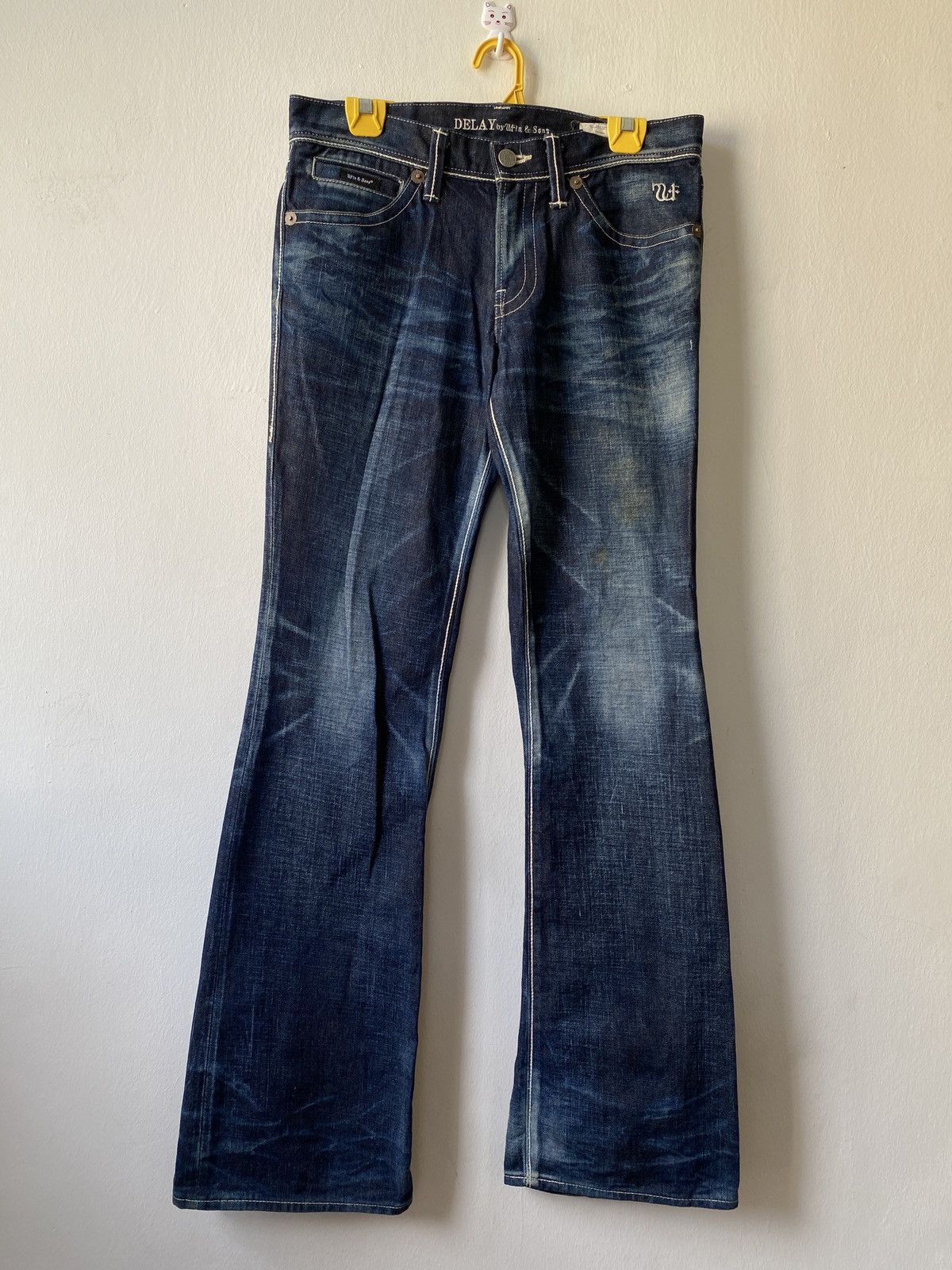 image of Delay By Win & Sons Flare Denim in Blue, Men's (Size 32)