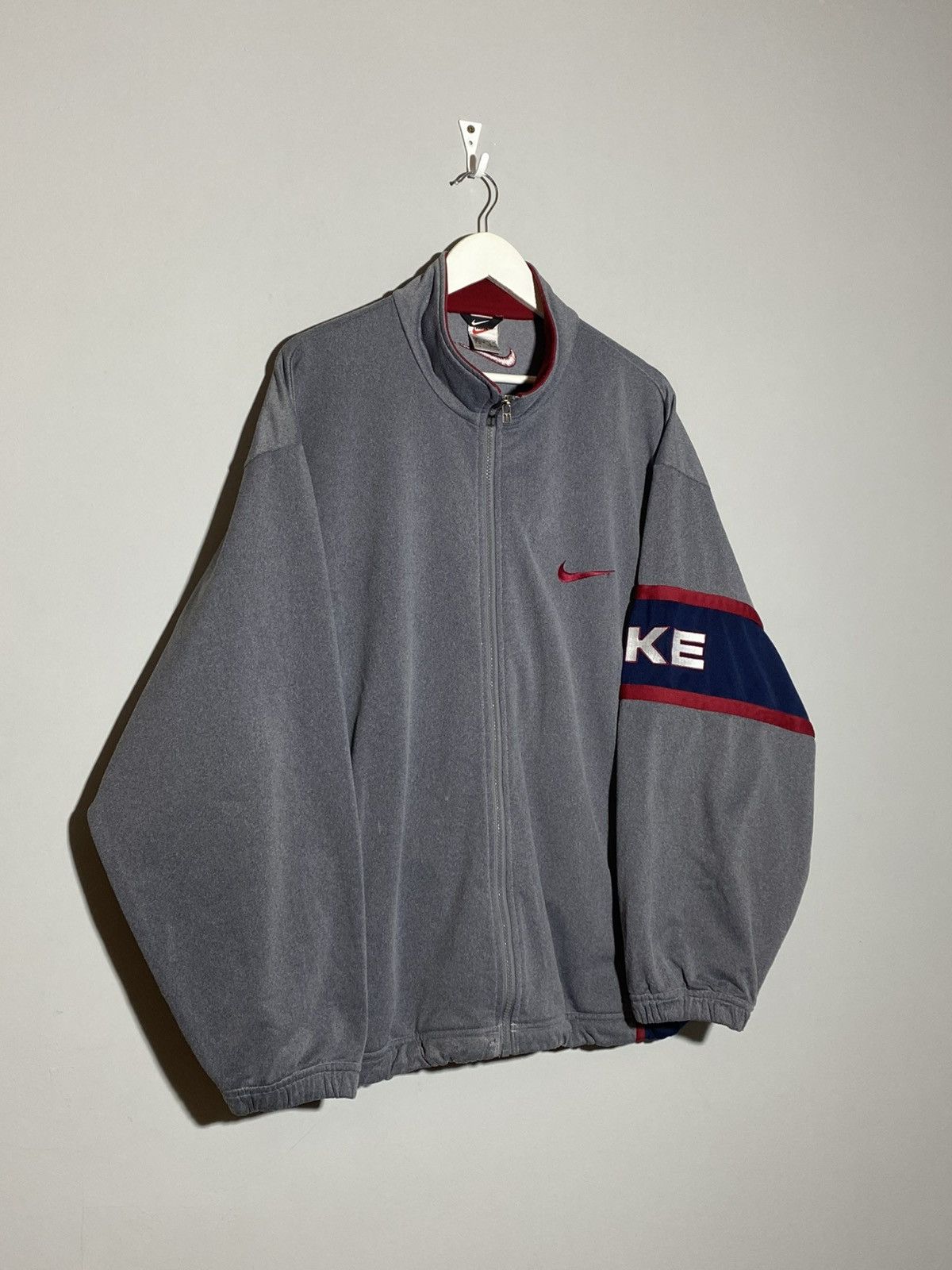 Nike 🔥 VINTAGE 90s NIKE FULL ZIP TRACK JACKET RARE DESIGN Size US XL / EU 56 / 4 - 3 Thumbnail