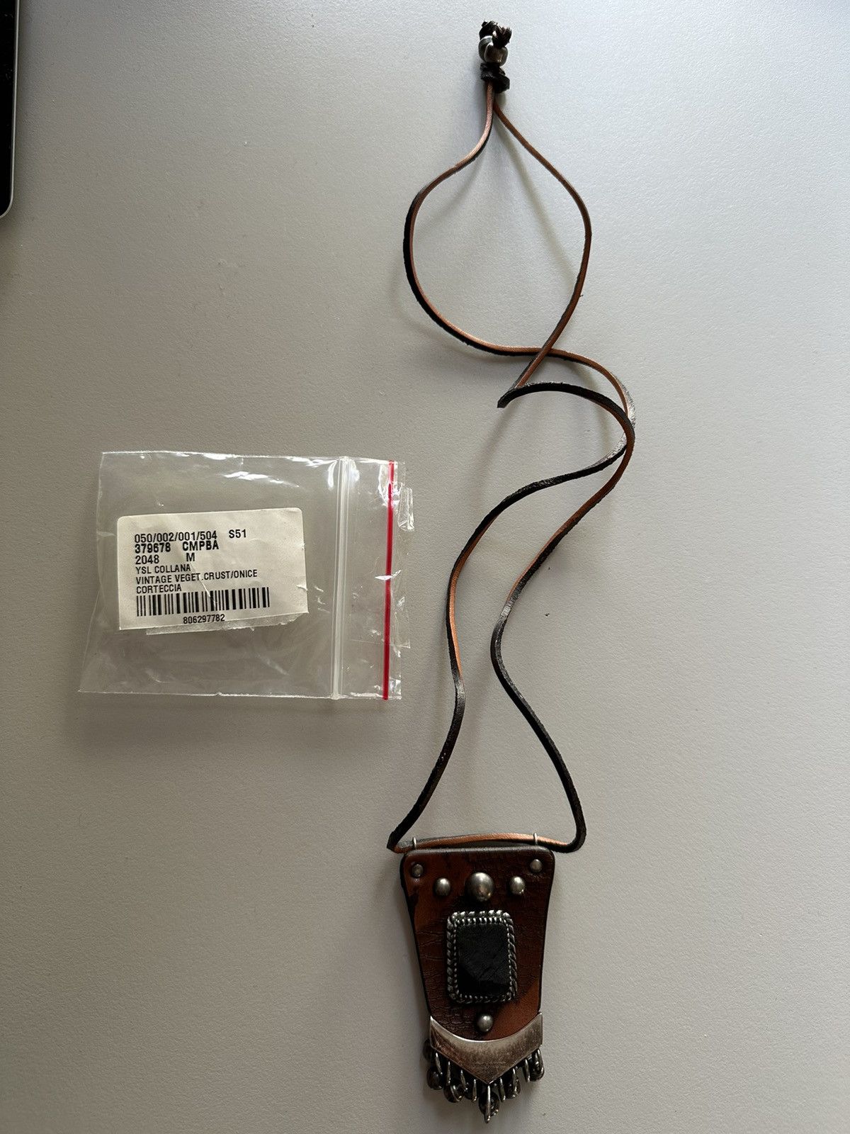 Saint Laurent Paris Saint Laurent ss15 psych rock leather/stone/metal necklace Size ONE SIZE - 8 Thumbnail