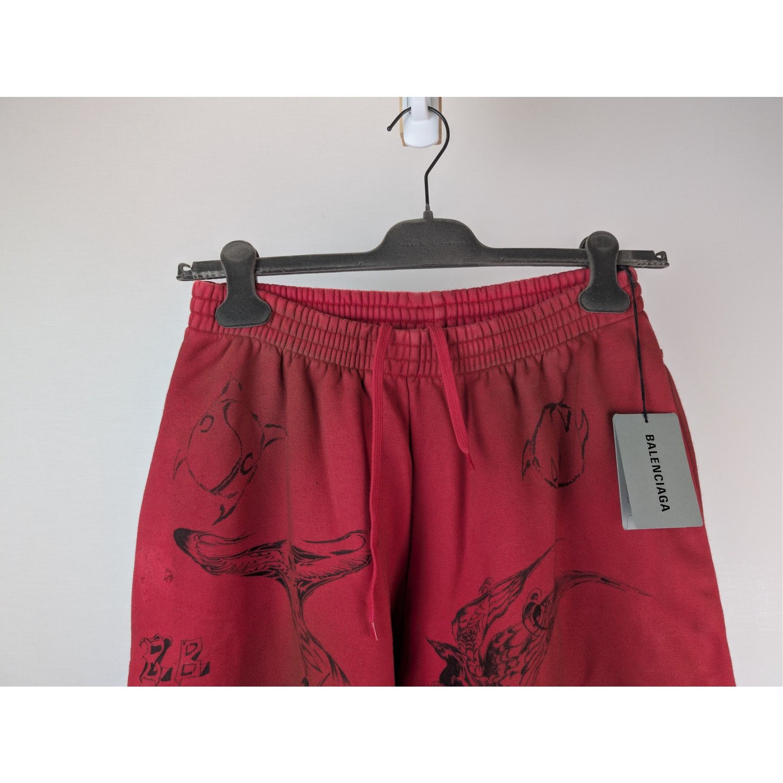 Balenciaga o1rshd1 Baggy Sweatpants & Joggers in Red/Black Size US 34 / EU 50 - 3 Thumbnail