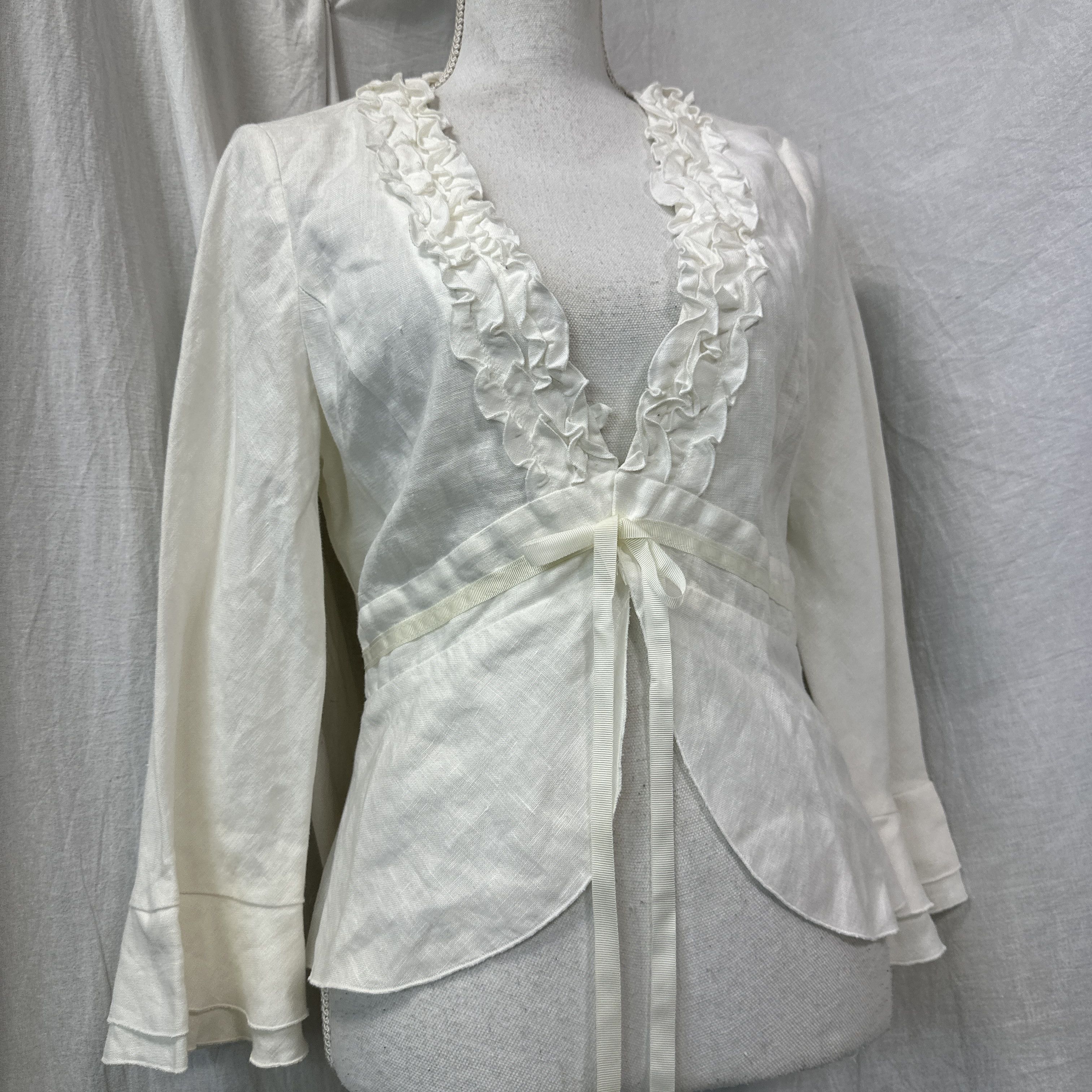 Vintage Vintage Boho Hippie Folk Grunge Linen Shirt Y2K Size L / US 10 / IT 46 - 2 Thumbnail