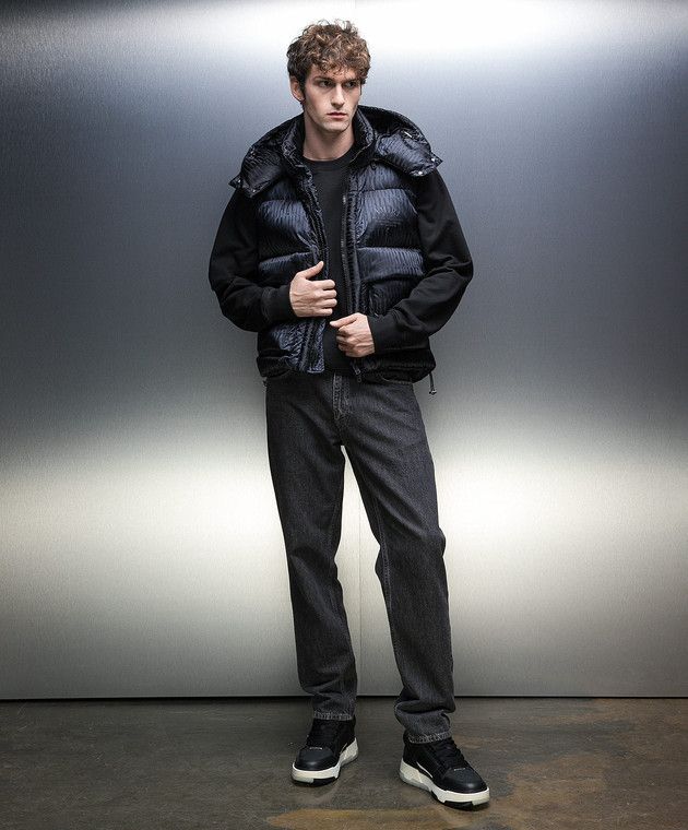 Amiri o1w1db10125 Monogram Jacquard Nylon Down Vest in Black Size US L / EU 52-54 / 3 - 2 Thumbnail