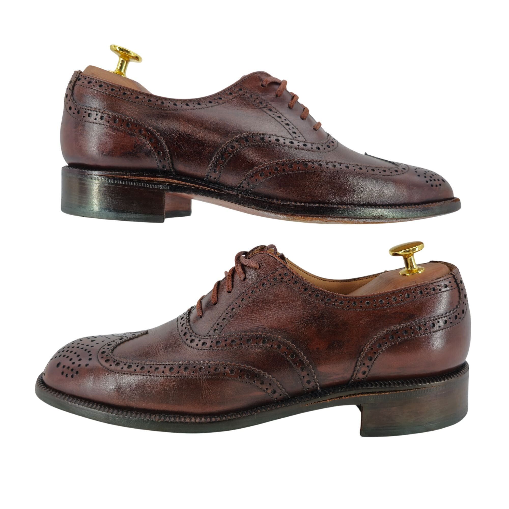 Bally Vintage Bally France Men's 7.5D Brown Leather Dress Shoes Size US 7.5 / EU 40-41 - 6 Thumbnail