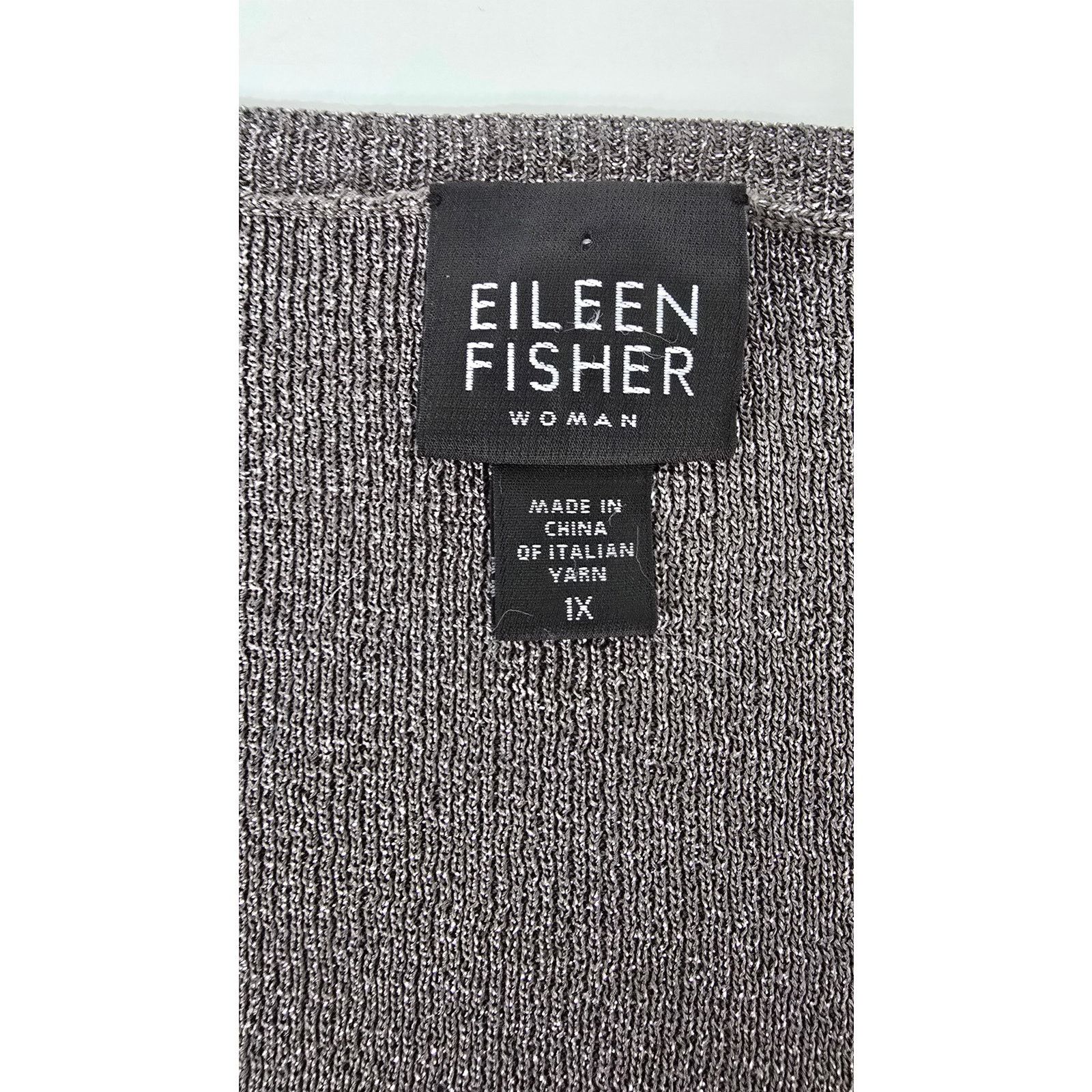 Eileen Fisher Eileen Fisher Shimmer Sweater Italian yarn 1X Metallic Silve Size XL / US 12-14 / IT 48-50 - 12 Thumbnail