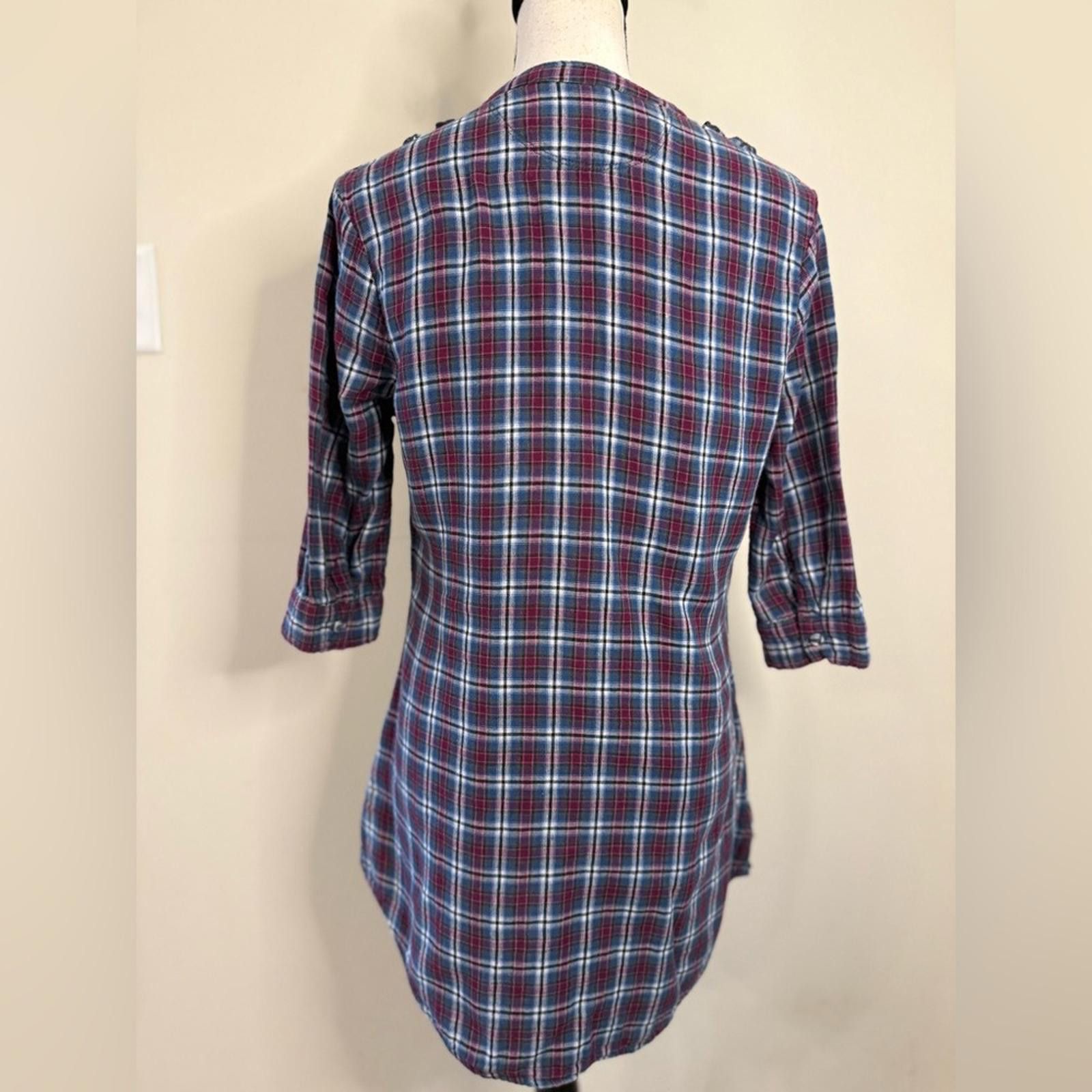 Converse Converse One Star fleece plaid ruffled tunic top SZ M Size M / US 6-8 / IT 42-44 - 4 Thumbnail