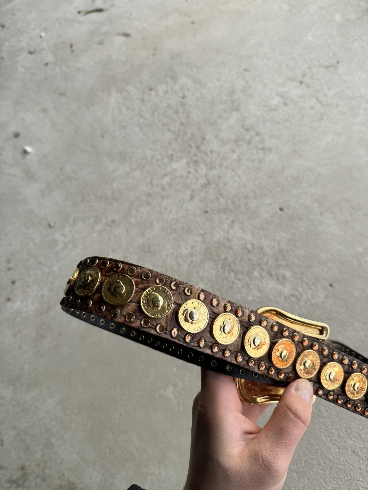 Japanese Brand × Vintage vintage rhinestones brown belt bb simon style Size ONE SIZE - 6 Thumbnail