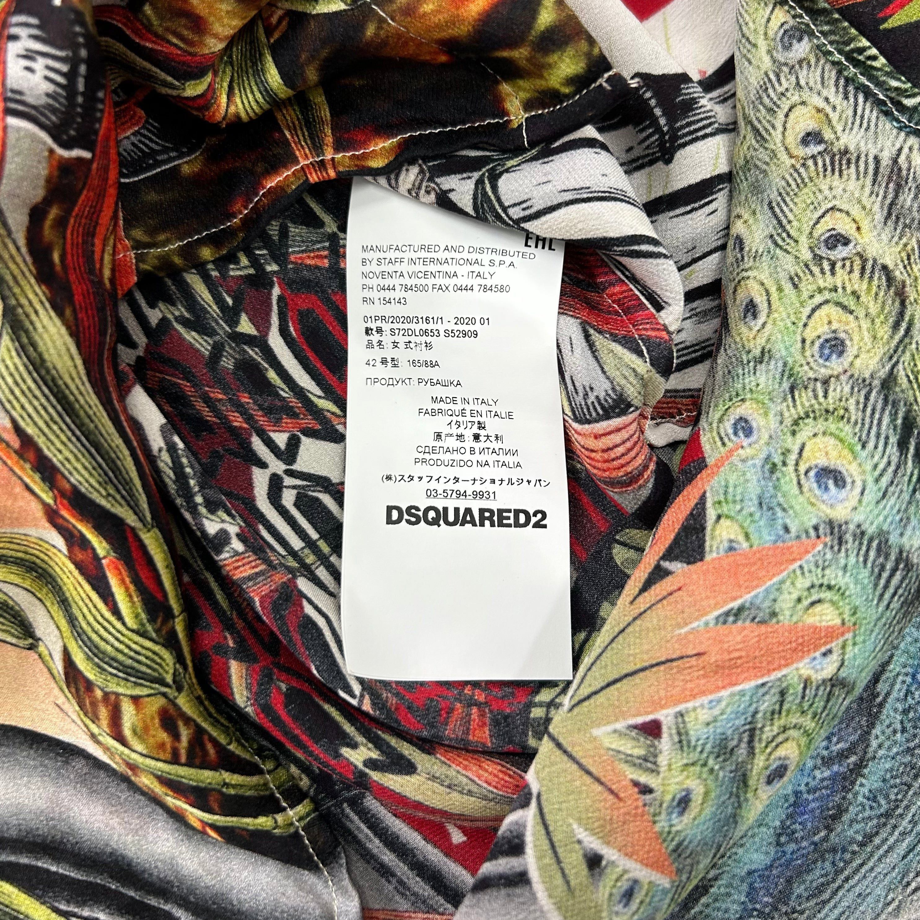 Dsquared2 Dsquared2 SS17 "Chinoiserie" Jungle Print Silk Shirt Size US M / EU 48-50 / 2 - 9 Thumbnail