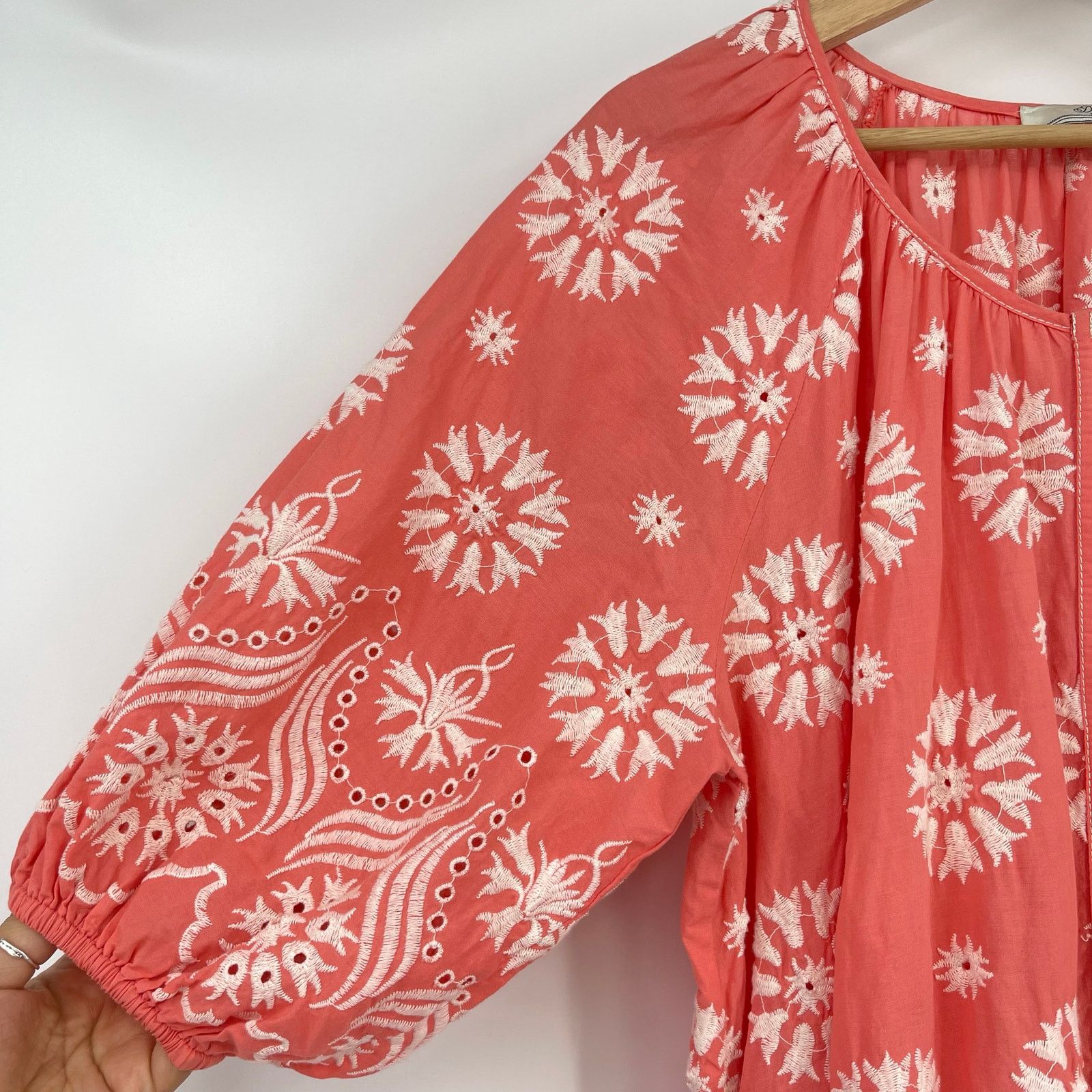 Other Devotion Twins | Coral Embroidered Cotton Dress S Size S / US 4 / IT 40 - 7 Thumbnail