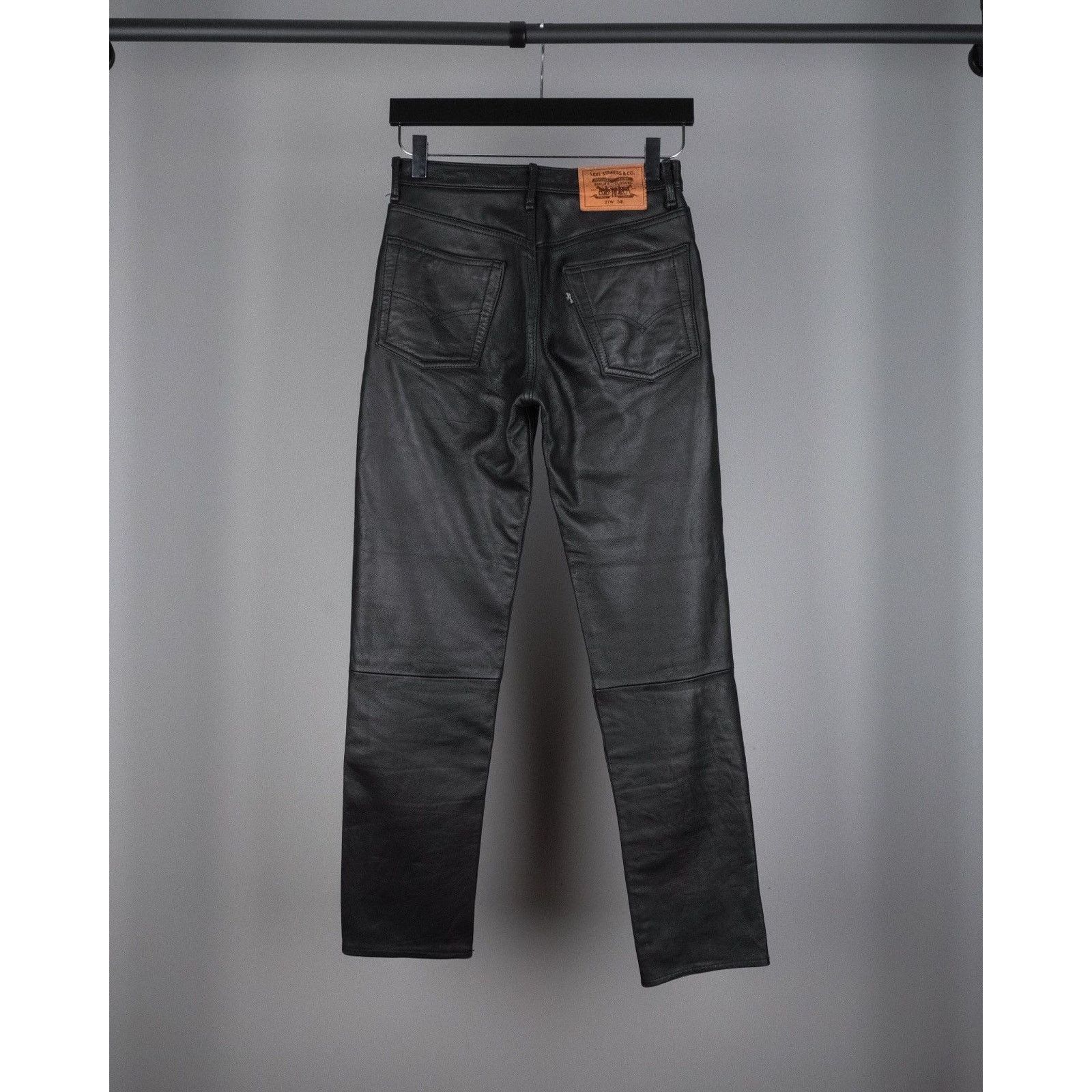 Levi's Vintage levis strauss real leather black logo pants Size 27" / US 4 / IT 40 - 3 Thumbnail