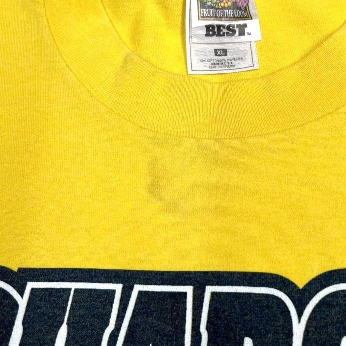 Fruit Of The Loom Vintage Charger Power “Turn It Up San Diego” College Graphic Single Stitch T-Shirt XL Community Yellow Mens Short Sleeve Cotton 1990s Shirt XY158 Size US XL / EU 56 / 4 - 4 Thumbnail