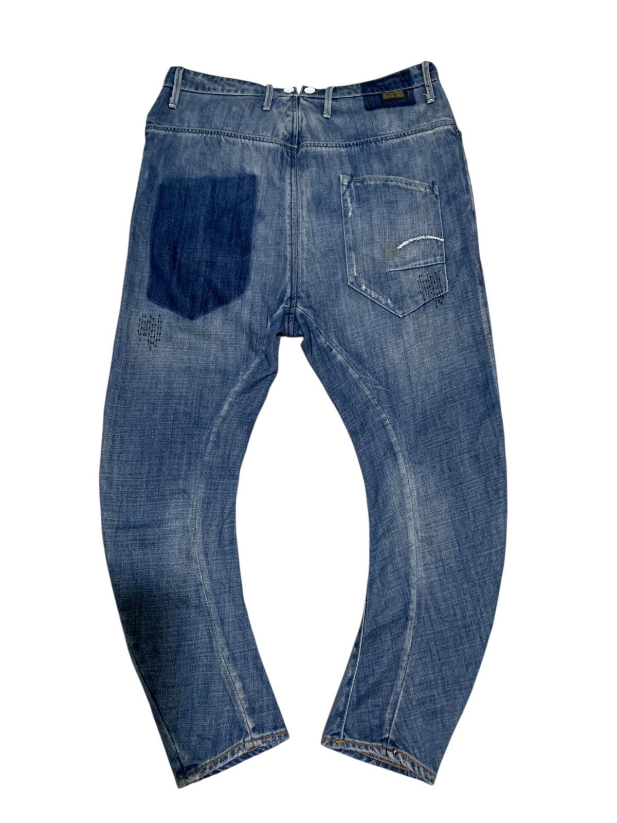 G-Star G Star Raw Denim J cut suspender patch sashiko stitch jeans Size US 33 - 19 Thumbnail