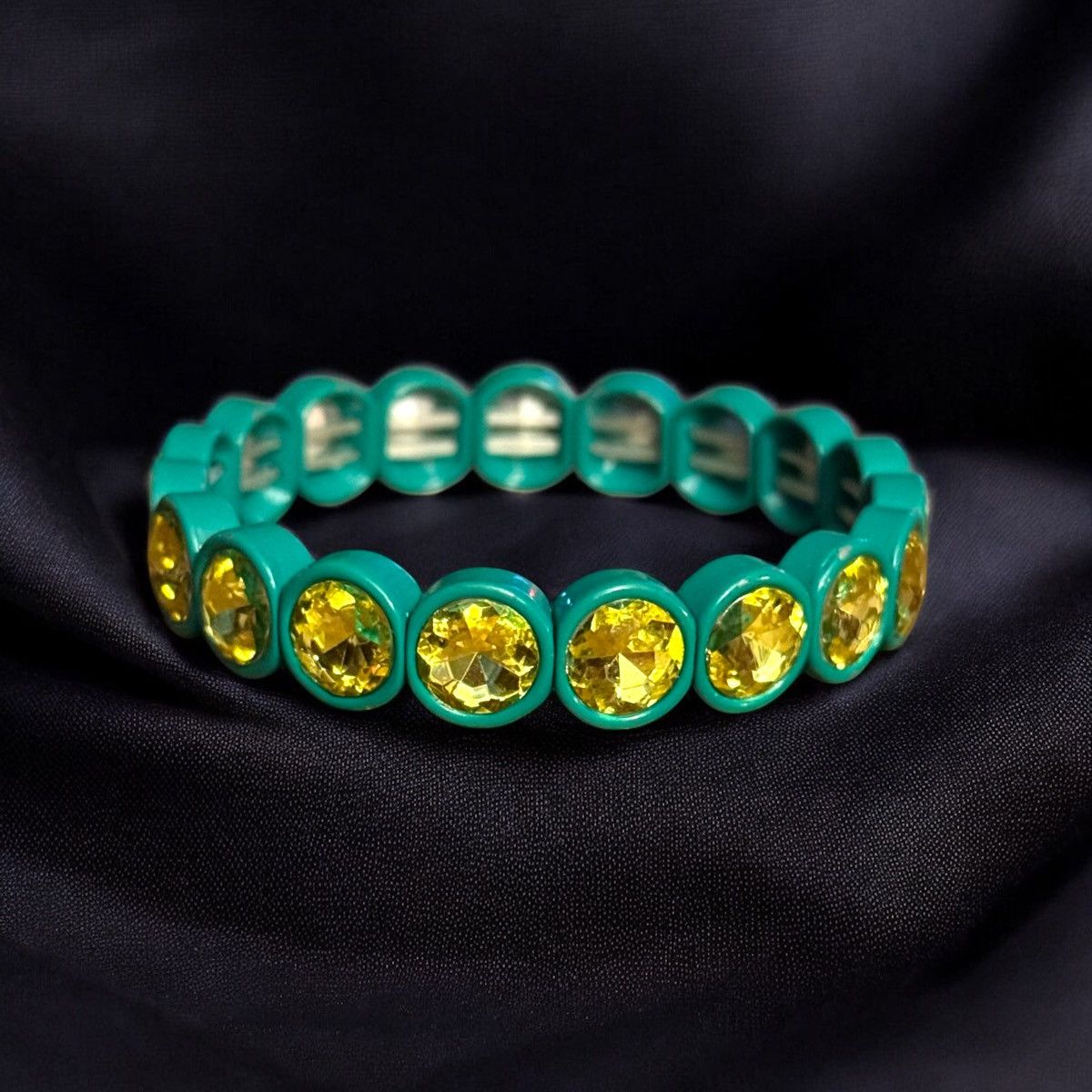 Other Turquoise blue and yellow gemstone stretch bracelet Size ONE SIZE - 1 Thumbnail