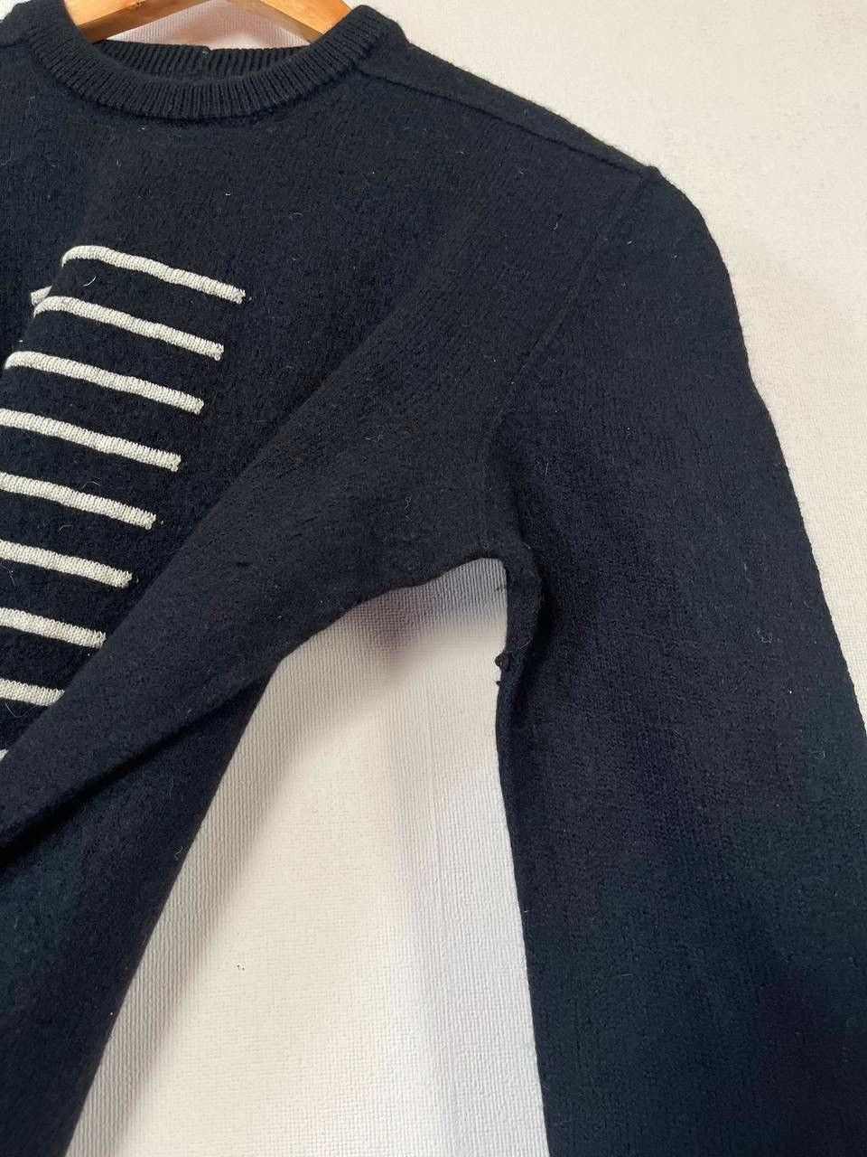 Rick Owens Rick Owens Wool Colorblock Striped Sweater Black Moss Pearl Size US S / EU 44-46 / 1 - 9 Thumbnail