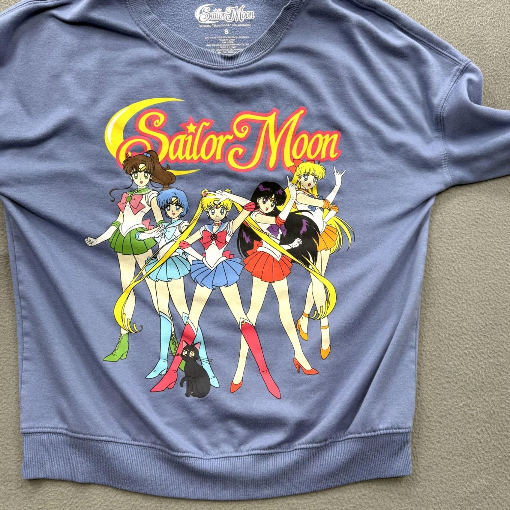 Vintage Sailor Moon Sweatshirt Womens Small Blue Crewneck Pullover Anime Graphic Manga Moon 90s Casual Size S / US 4 / IT 40 - 6 Thumbnail