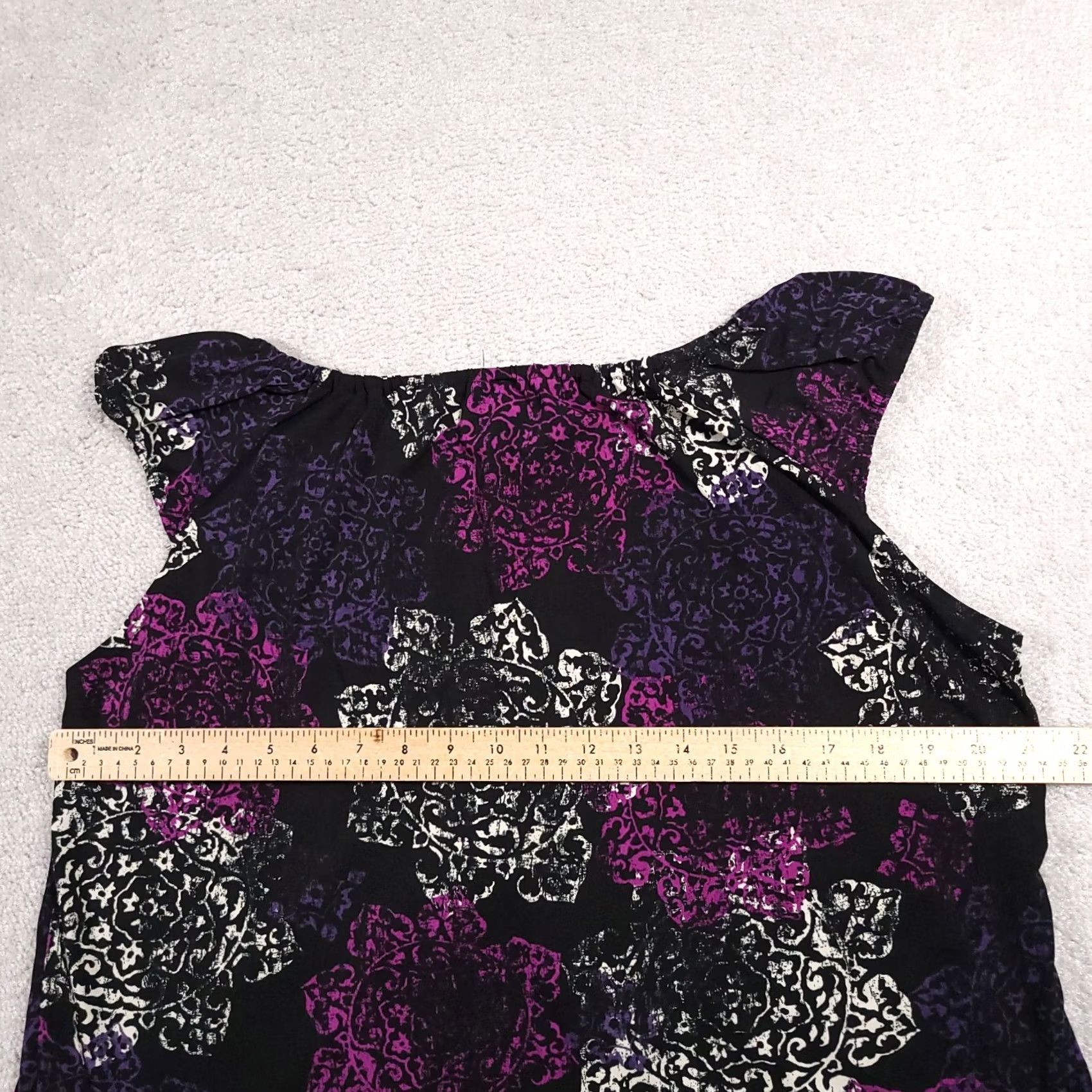Vintage VINTAGE Susan Lawrence Shirt Plus 1X Purple Black Geometric USA Sleeveless Women's Size XL / US 12-14 / IT 48-50 - 4 Thumbnail