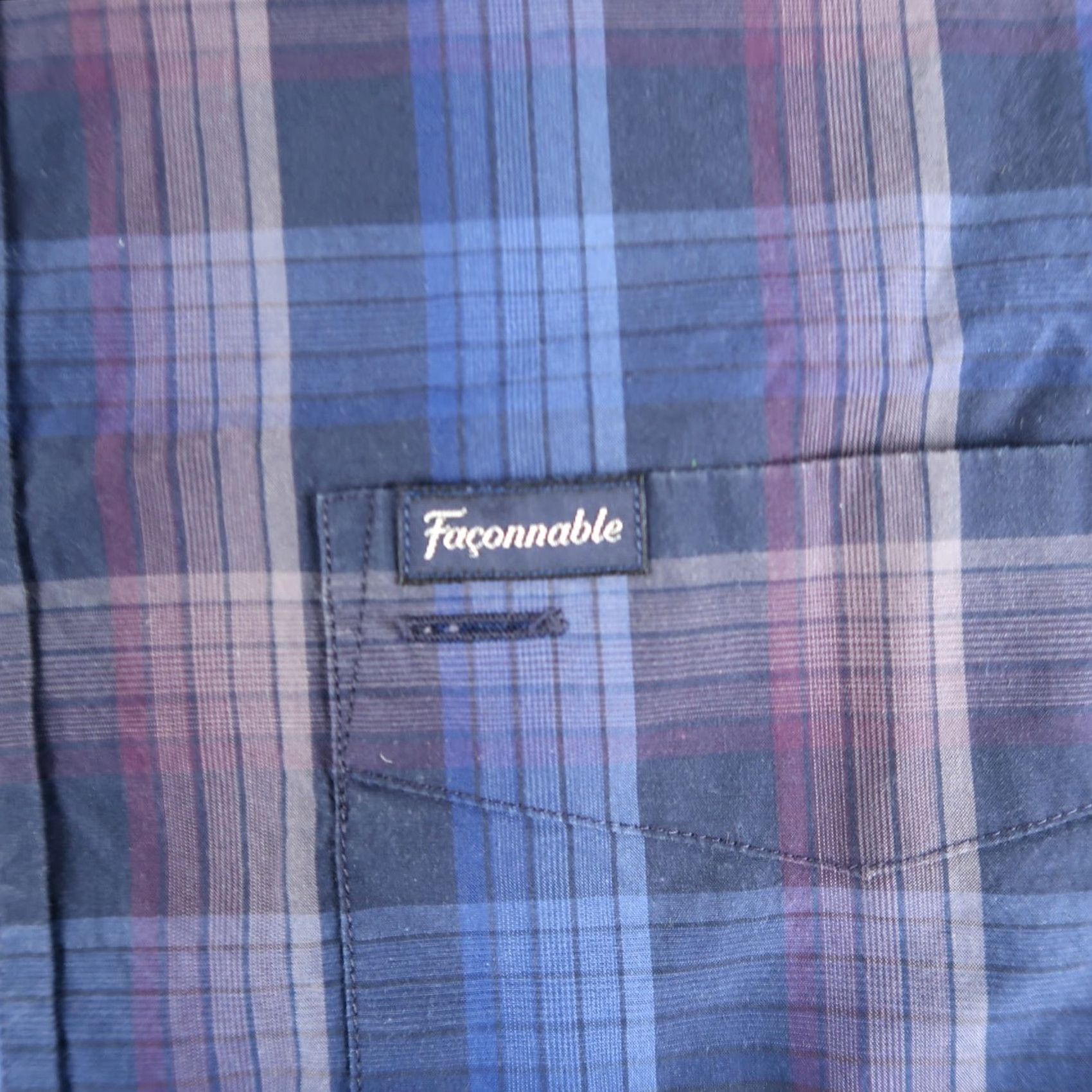 Faconnable Façonnable Men Blue Plaid Check Long Sleeve Cotton Shirt Size S Club Shirt Mens Regular Collar Button-Up Size US S / EU 44-46 / 1 - 3 Thumbnail