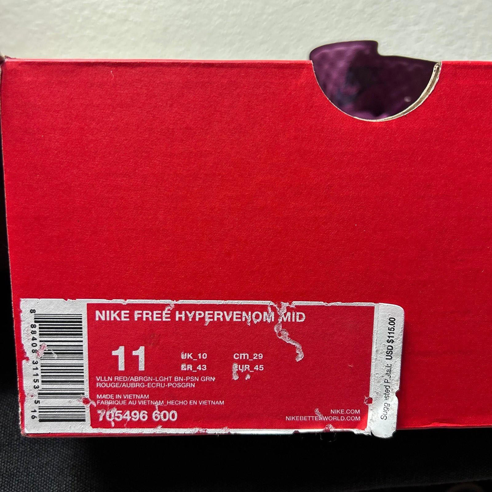 Nike Nike Free Hypervenom Mid (Burgundy) Size US 11 / EU 44 - 9 Thumbnail
