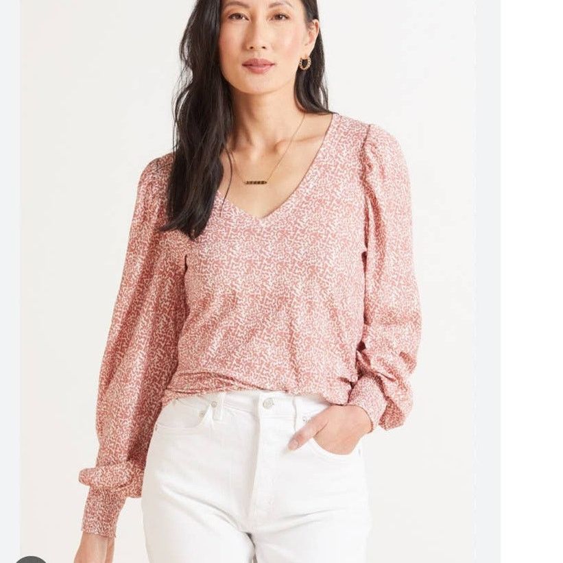 Nation LTD NATION LTD Tabitha Full Sleeve V Neck Small 100% Cotton Size S / US 4 / IT 40 - 1 Thumbnail
