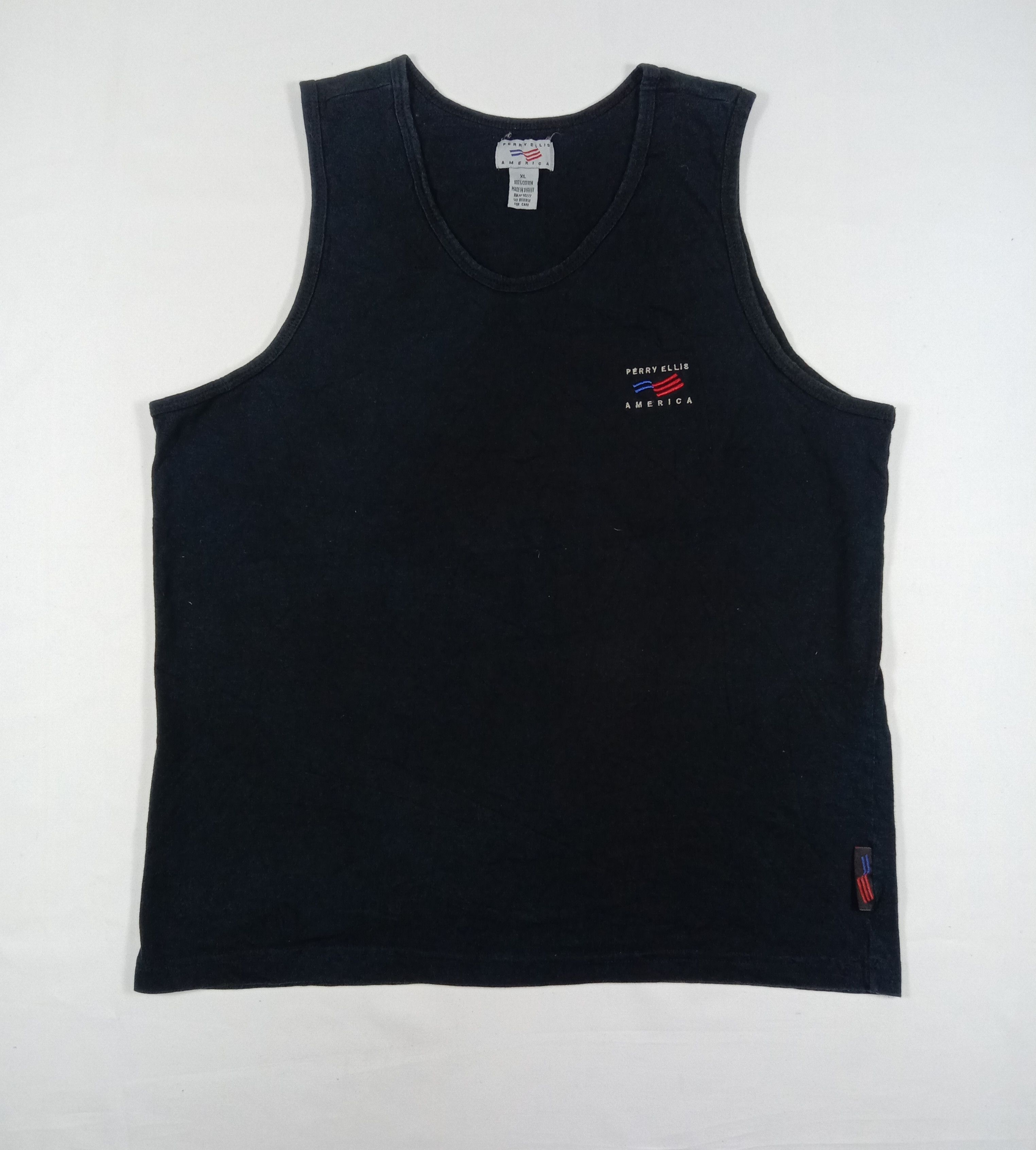 Perry Ellis Vintage Perry Ellis America Black Tank Top Size US L / EU 52-54 / 3 - 1 Thumbnail