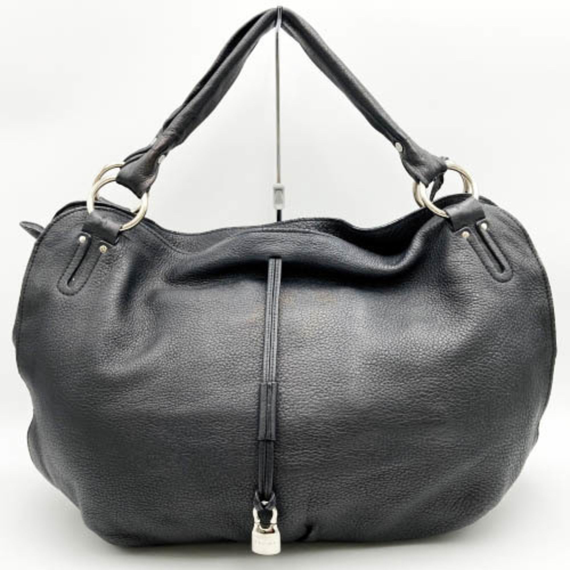 image of Celine Pillow Small Shoulder Bag Black Leather Ladies Fashion Sd-Sa-1028 Used, Women's