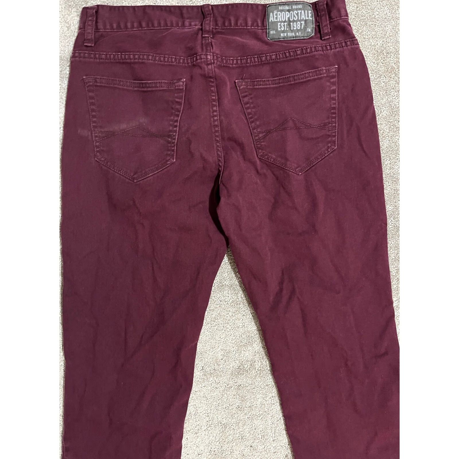 Vintage Aéropostale Jeans Bowery Slim Straight Maroon 34x32 Men's Size US 34 / EU 50 - 2 Thumbnail