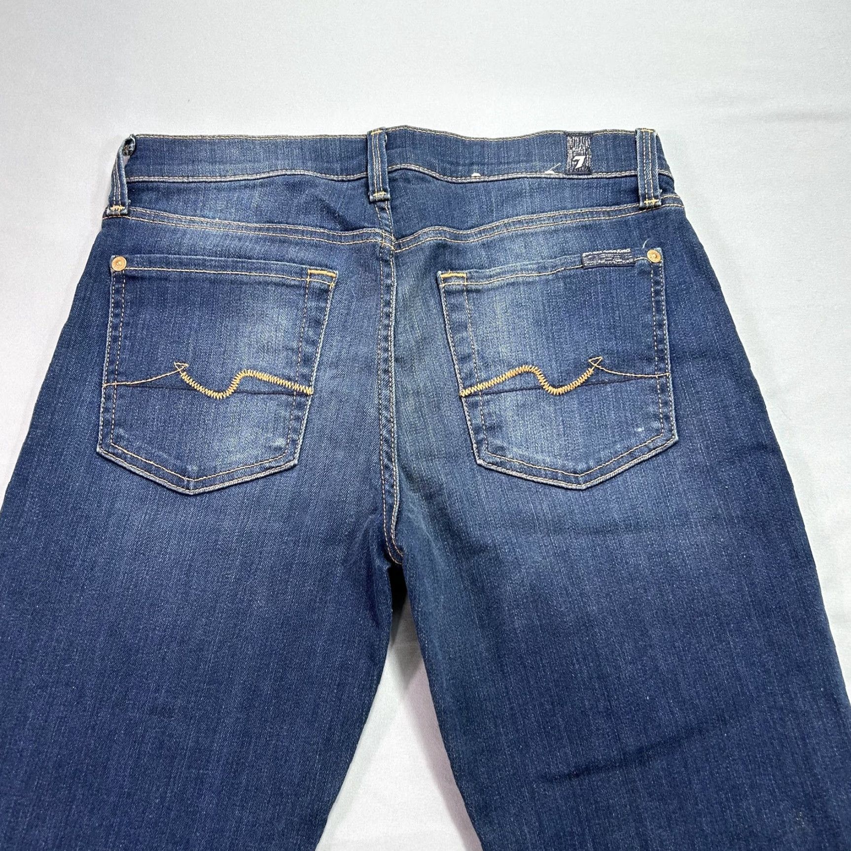 7 For All Mankind 7 For All Mankind Jeans Womens 27 Blue Straight Leg Stretch Denim Classic Fit Size 27" / US 4 / IT 40 - 4 Thumbnail