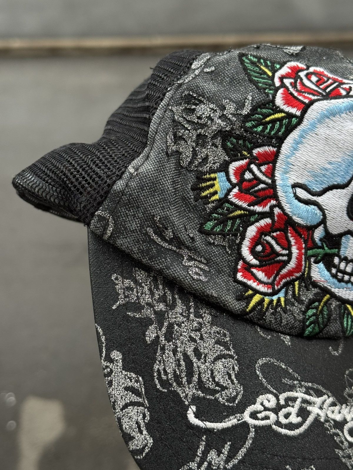 Ed Hardy Don Ed Hardy Skull Tattoo American Trapper cap hat Size ONE SIZE - 10 Thumbnail