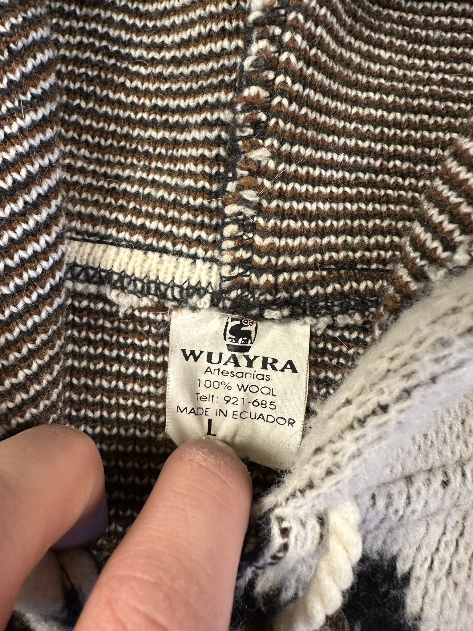 Japanese Brand Vintage Wuayra Wool Knit Indian Zip Hoodie Size US L / EU 52-54 / 3 - 15 Thumbnail