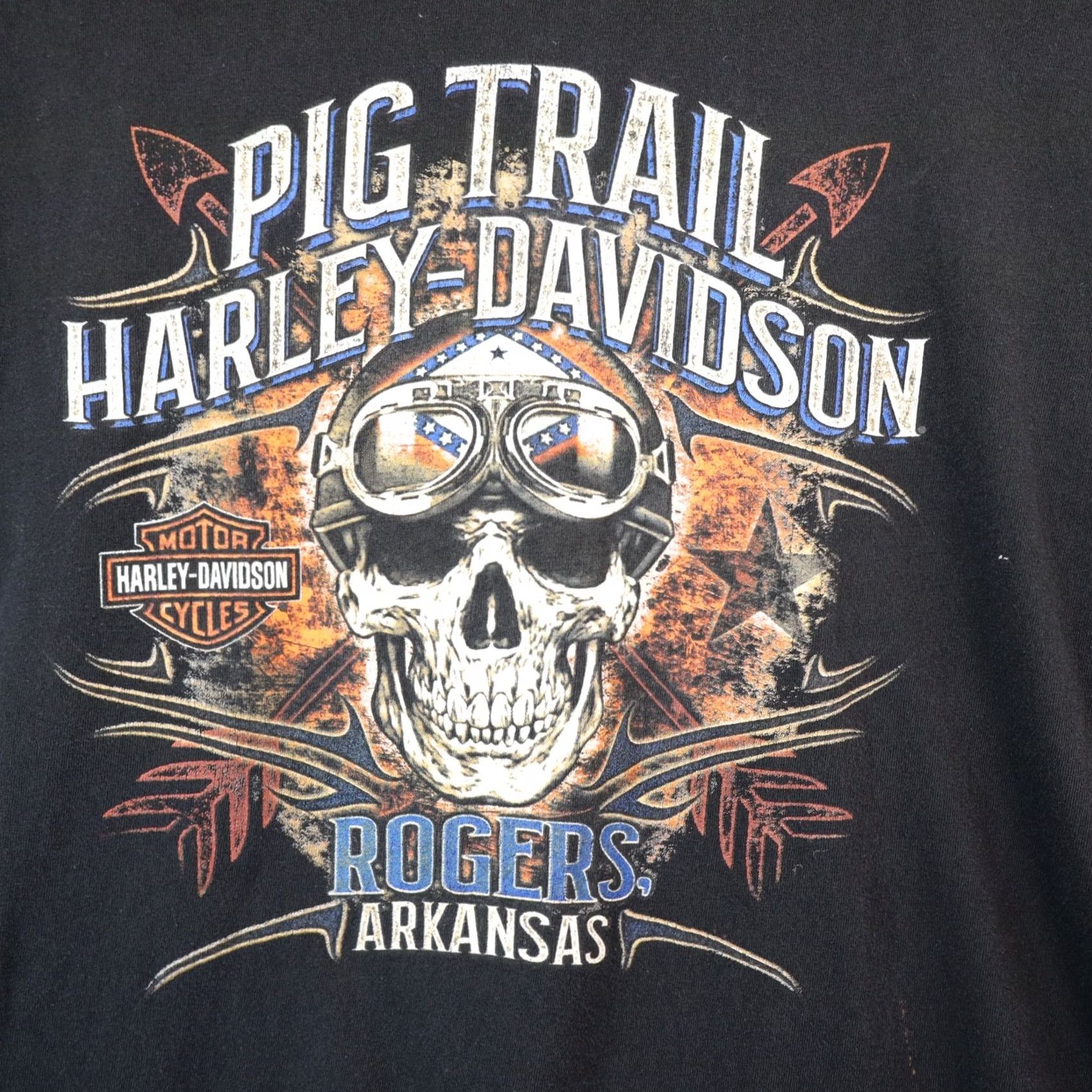 Harley Davidson Harley-Davidson XL Shirt Black Cotton Graphic Print Crew Neck Short Sleeve Mens T-Shirt Motorcycle Size US XL / EU 56 / 4 - 3 Thumbnail