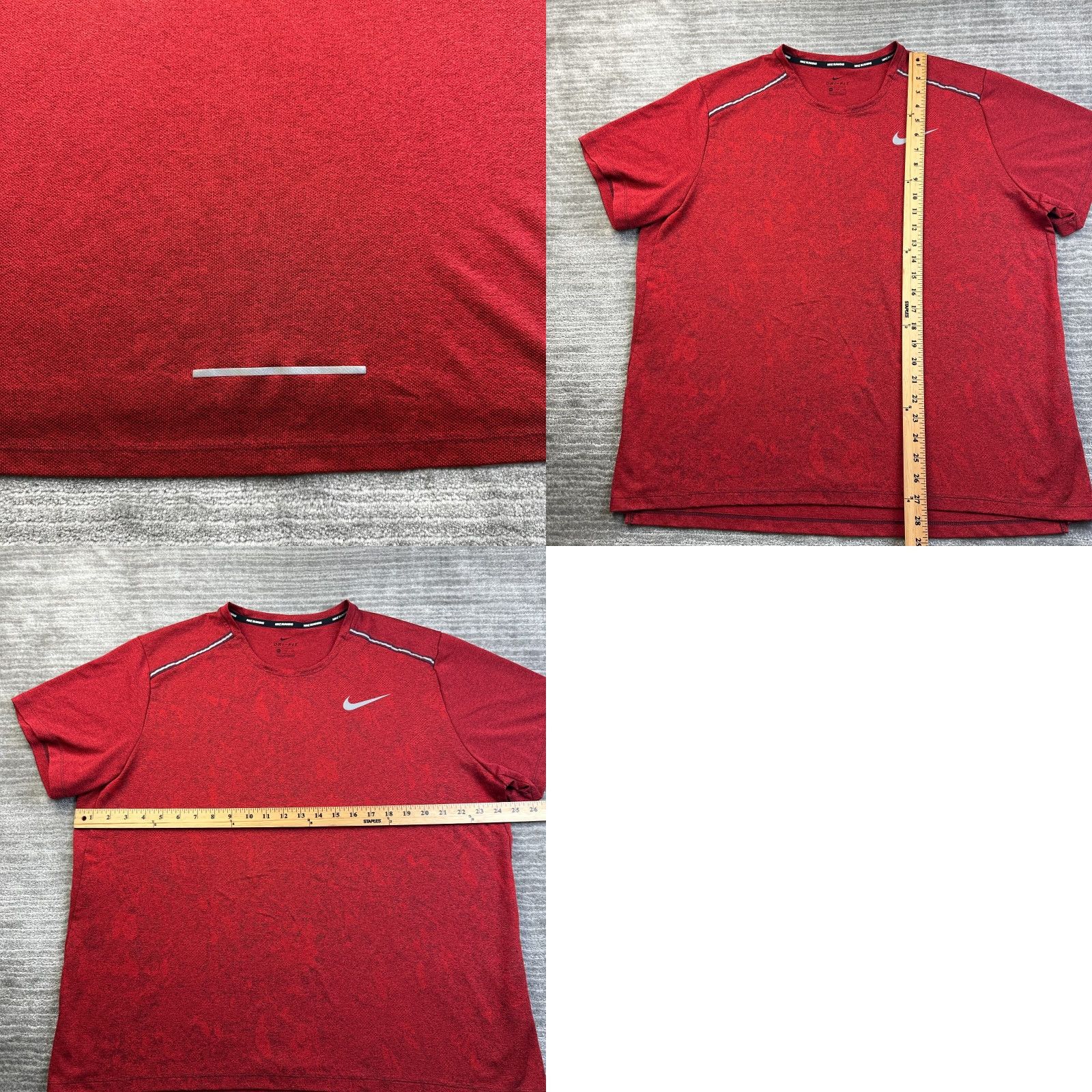 Nike Nike Miler Shirt Mens 2XL Red Dri-Fit Running Marathon Gym Jacquard Crew Neck Short Sleeve | Nike Dri-Fit | Logos & Sports Size US XXL / EU 58 / 5 - 8 Thumbnail