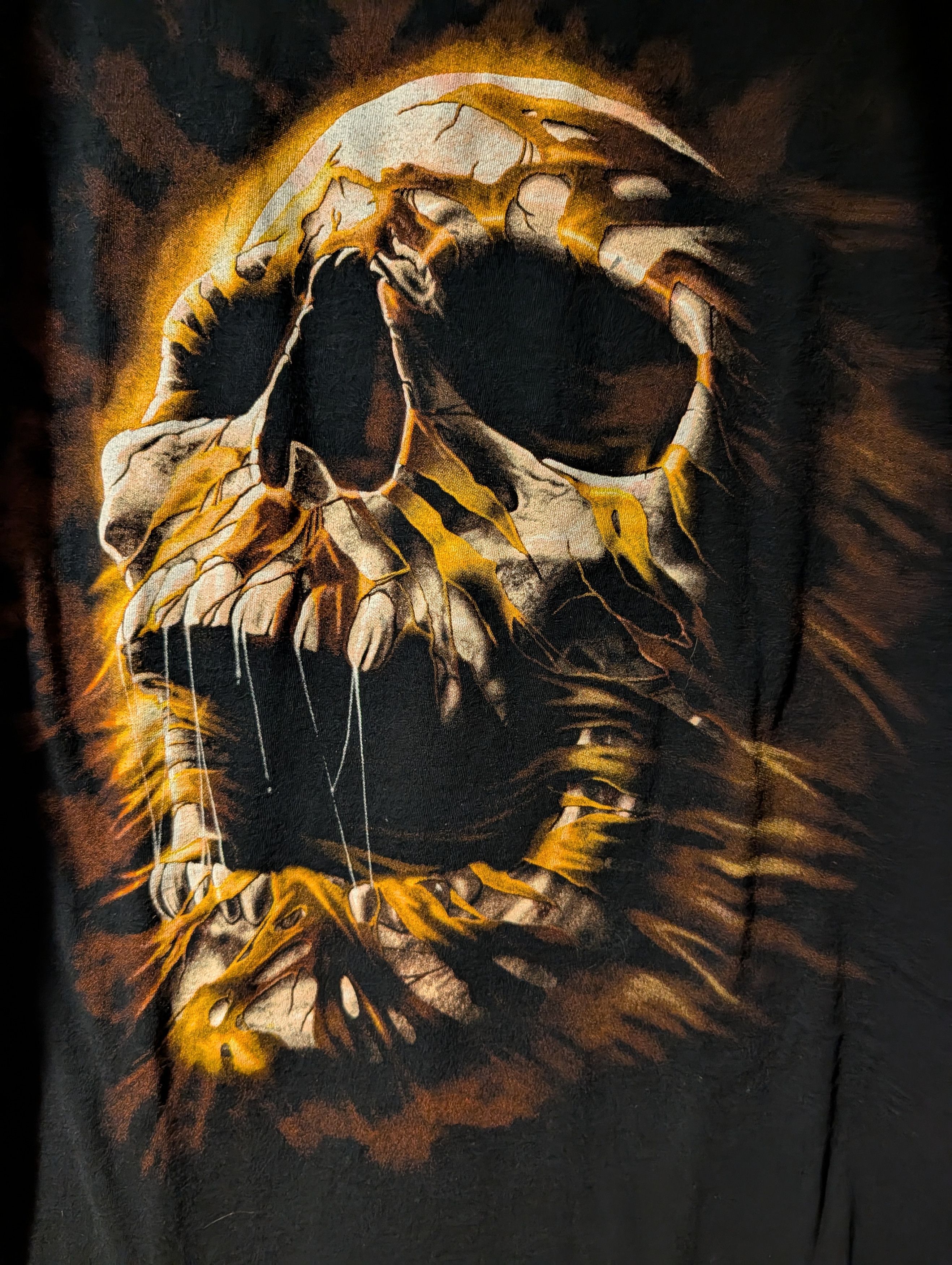 Arts & Science VTG Y2K Men’s XXL Shirt Raging Inferno SKULL All Over Print Size US XXL / EU 58 / 5 - 2 Thumbnail