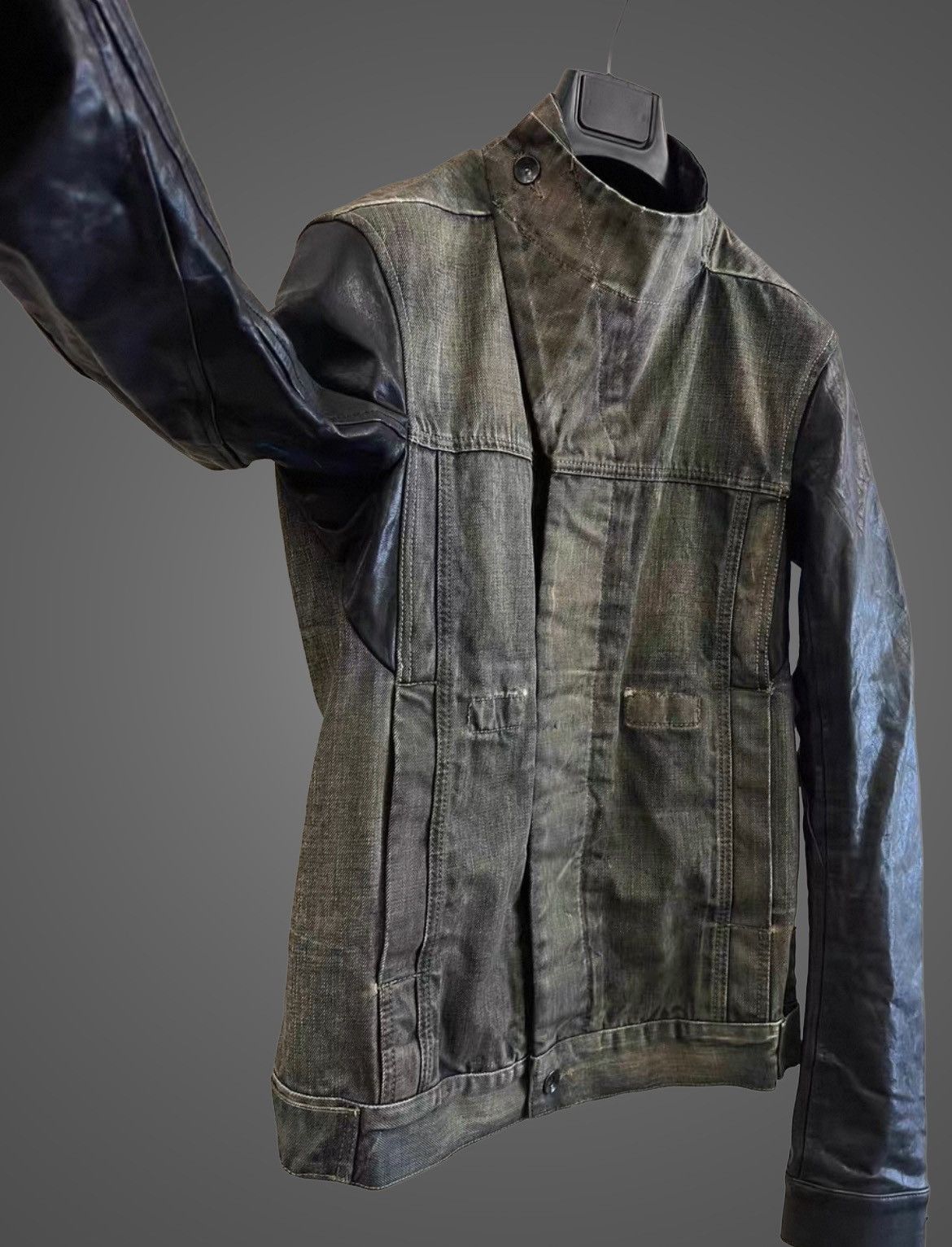 Rick Owens Rick Owens Dark Dust Hybrid Leather Slave Jacket from SS10 Size US S / EU 44-46 / 1 - 2 Thumbnail