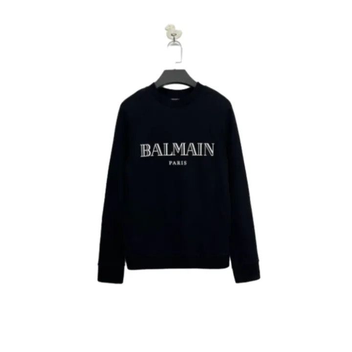 Balmain Balmain Logo Print Black Sweatshirt 0079 Size US S / EU 44-46 / 1 - 1 Thumbnail