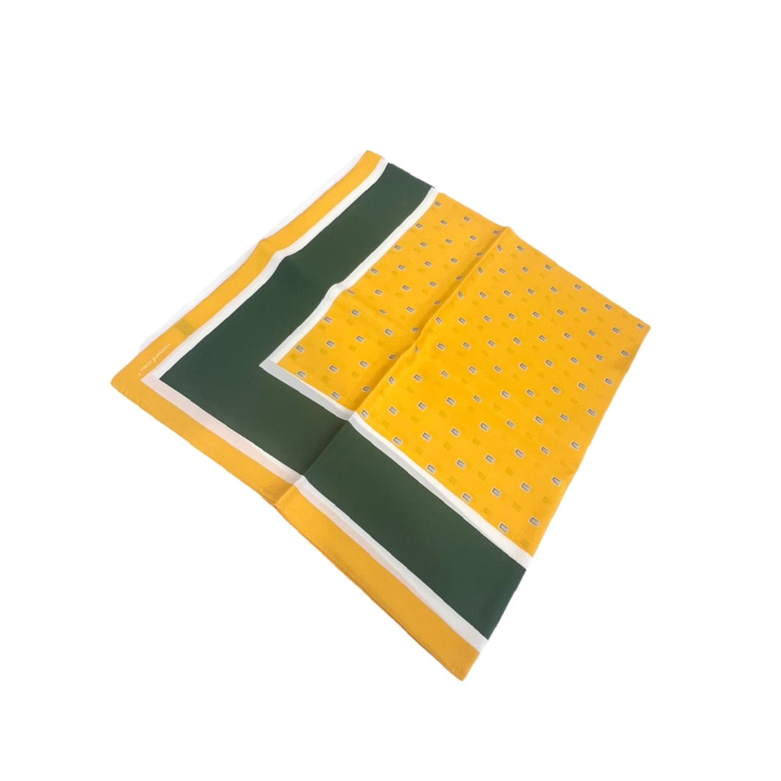 Vineyard Vines VINEYARD VINES Square Scarf Silk NEW Methodist University GB Packers Colors Geometric Silk Scarf Women Gold Square Scarf Women Size ONE SIZE - 4 Thumbnail