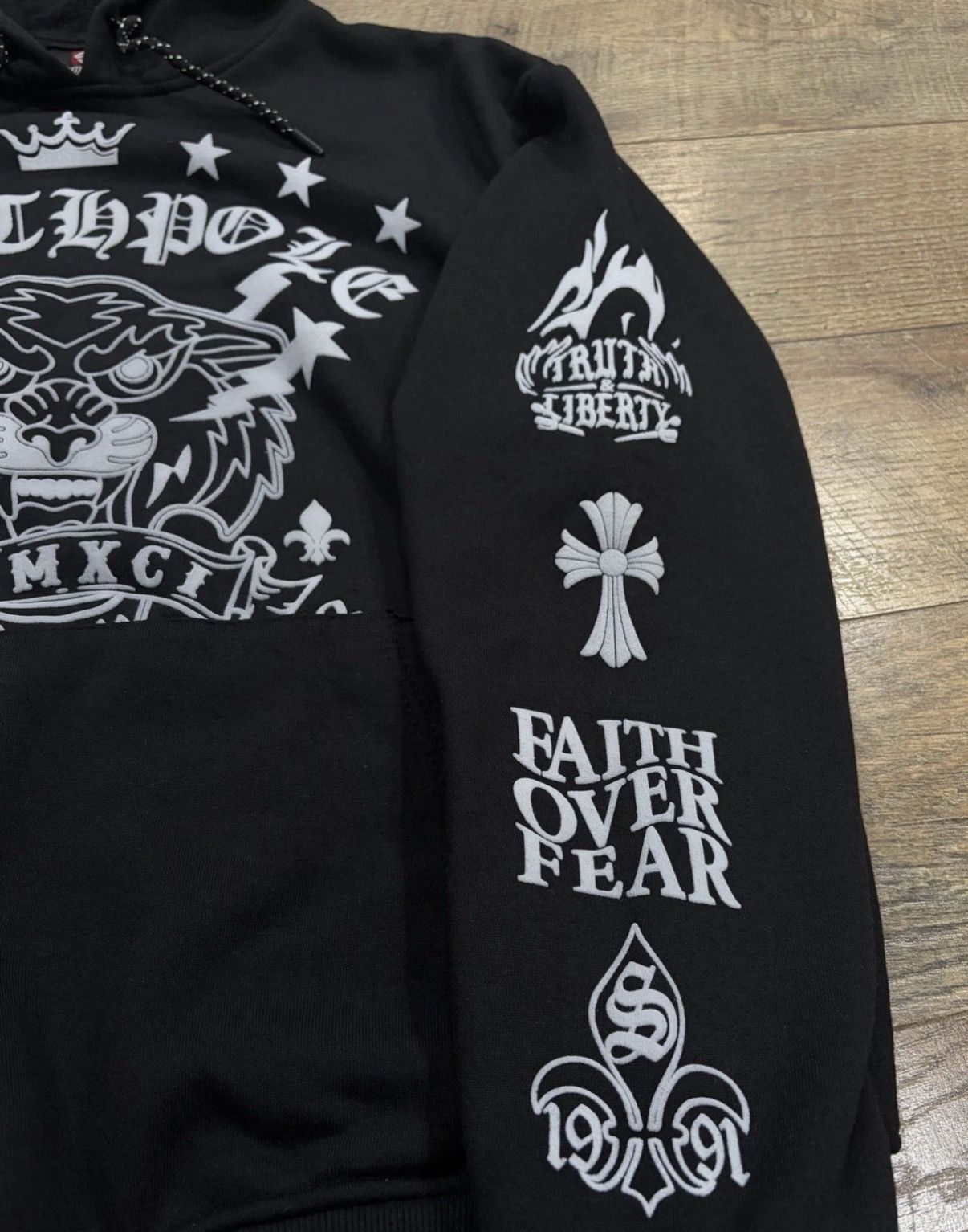 Southpole Vintage Y2k Southpole Gothic Cross Tiger Hoodie Black Large Size US L / EU 52-54 / 3 - 2 Thumbnail