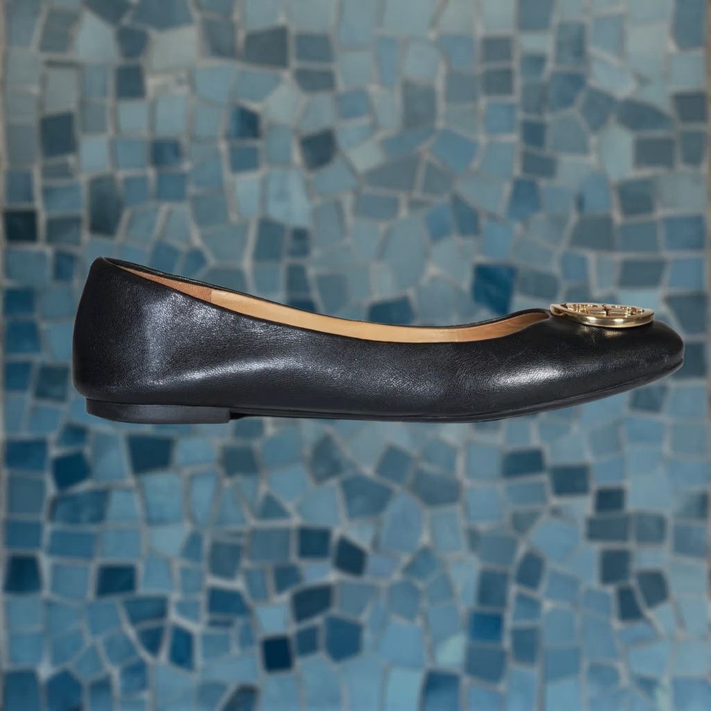 Tory Burch Tory Burch Benton 2 Ballet Flat Black Napa Leather Gold Logo Women's US 8.5 Size US 9 / IT 39 - 1 Thumbnail