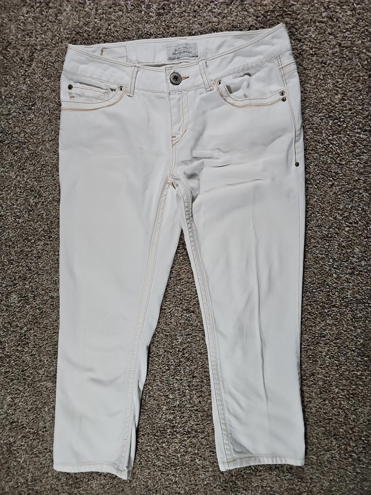 Aeropostale Aeropostale 9/10 White Denim Pants Size 32" / US 10 / IT 46 - 1 Thumbnail