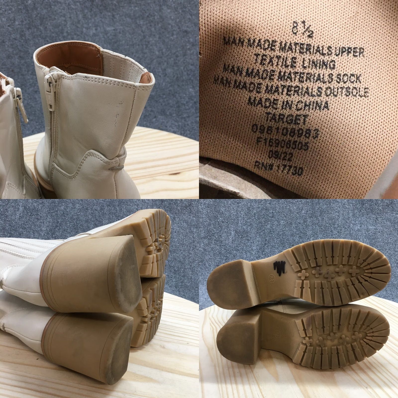 Vintage Universal Thread Boots Womens 8.5 Katrina Platform Bootie Ivory Casual Ankle Top Women Platform Boots, 8.5, Ivory, Casual, Faux Leather, Block Heel Size M / US 6-8 / IT 42-44 - 10 Thumbnail
