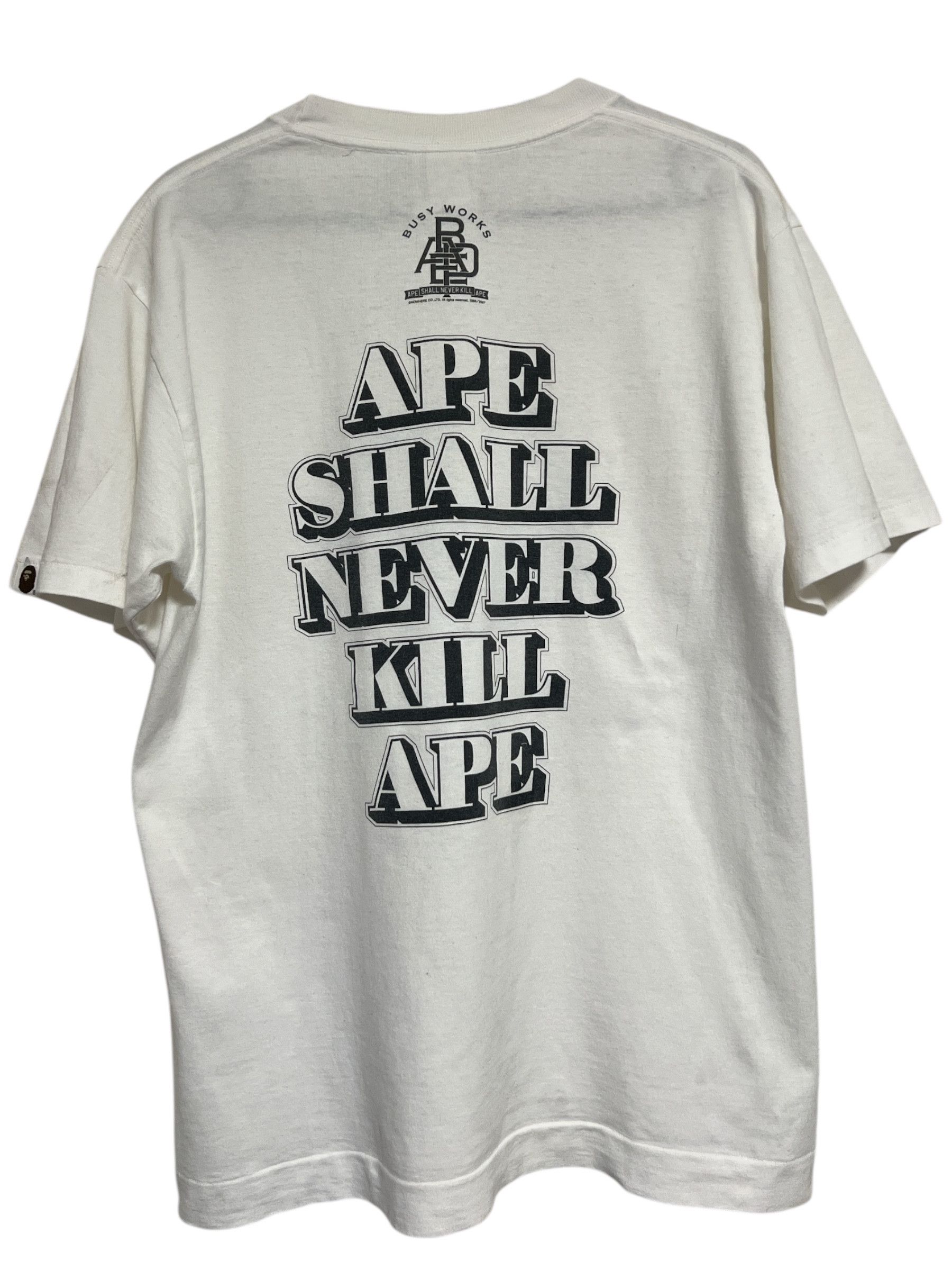 Bape OG BAPE Tee A Bathing Ape Busy Works Bank ASNKA White Medium Size US M / EU 48-50 / 2 - 1 Thumbnail