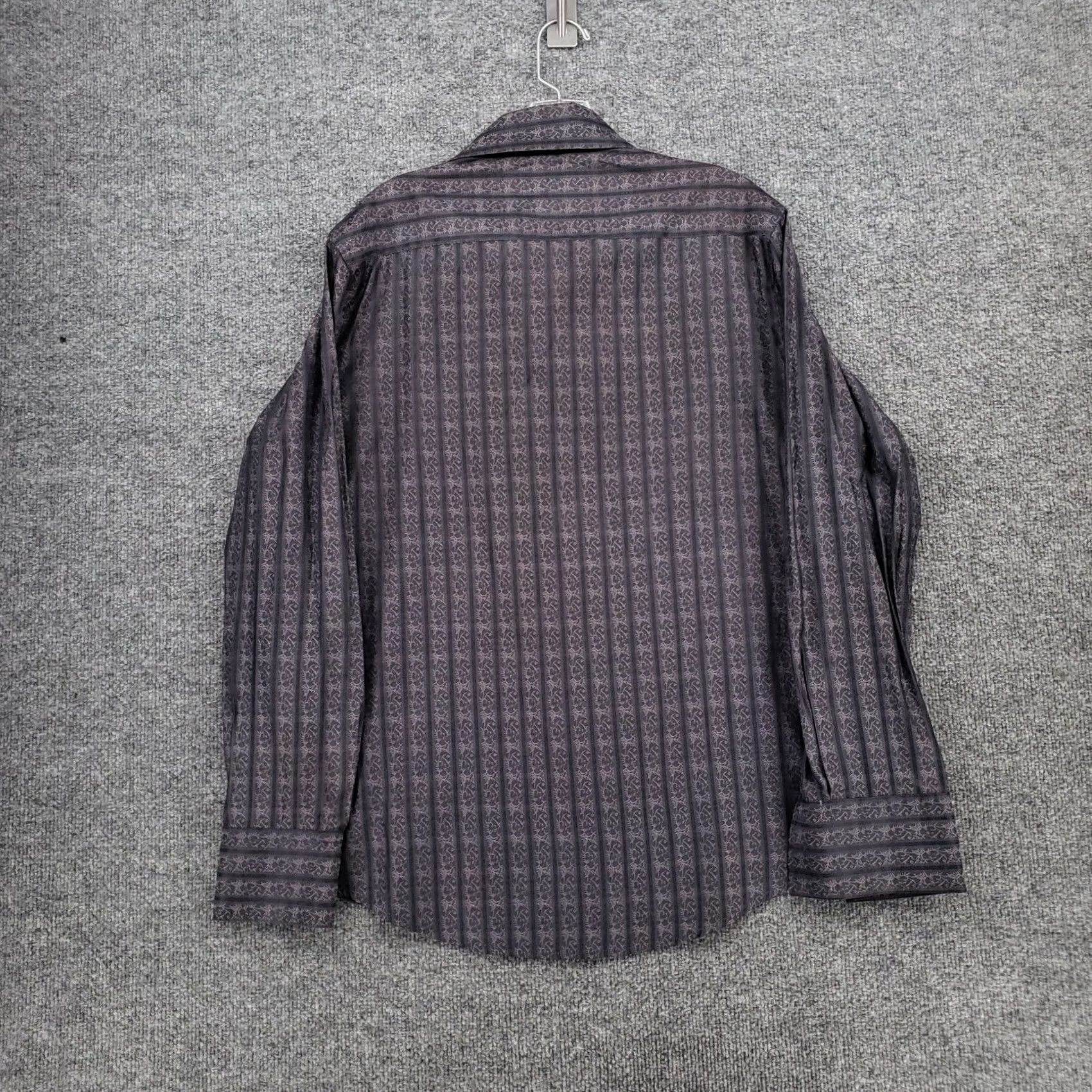 Vintage 7 Diamonds Button-Up Shirt Mens L Gray Nightlife Long Sleeve Collared, 42 Chest, Cotton Blend, Button, Regular Fit Size US L / EU 52-54 / 3 - 2 Thumbnail