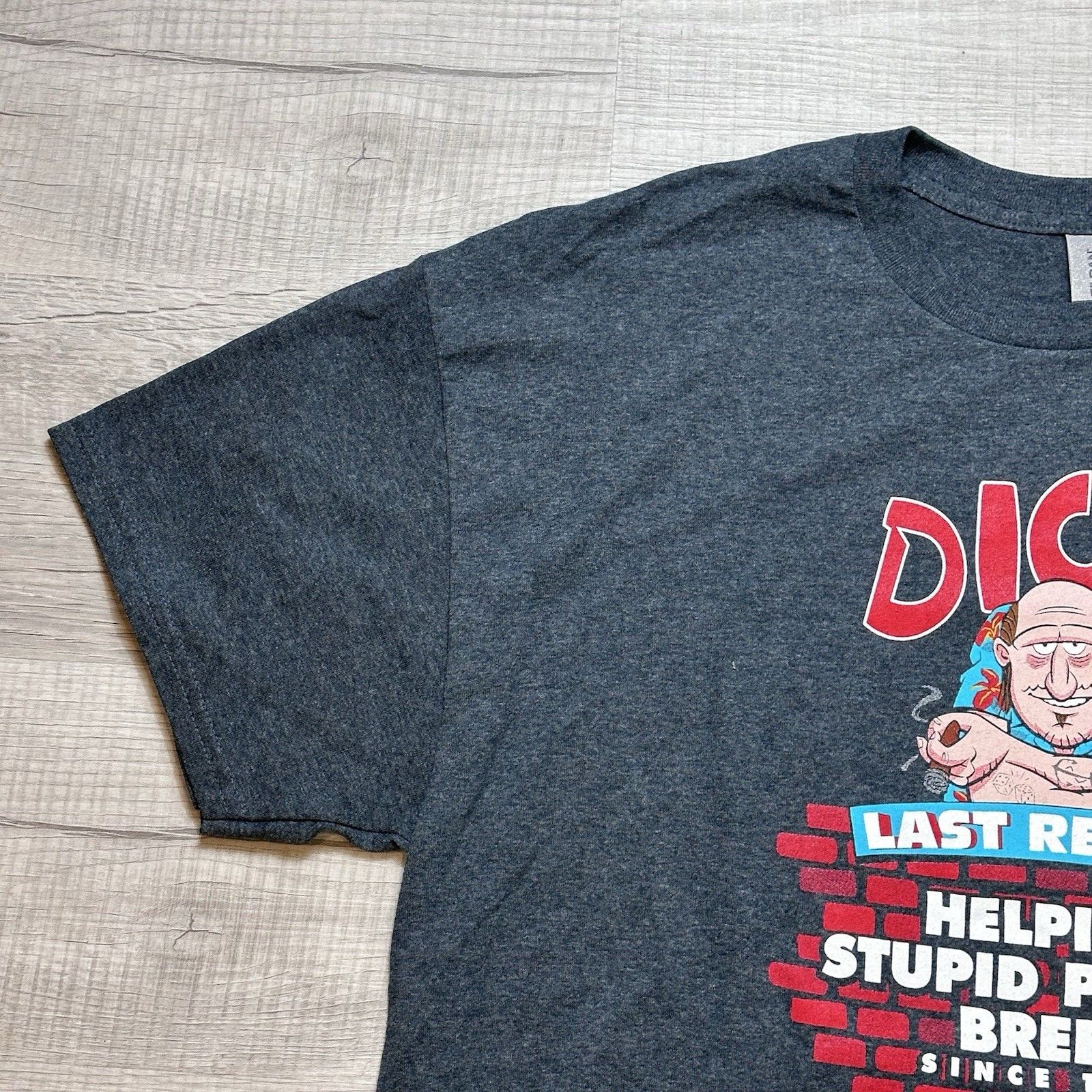 Gildan Dick's Last Resort Helping Stupid People Breed Funny Tee Size US XL / EU 56 / 4 - 6 Thumbnail