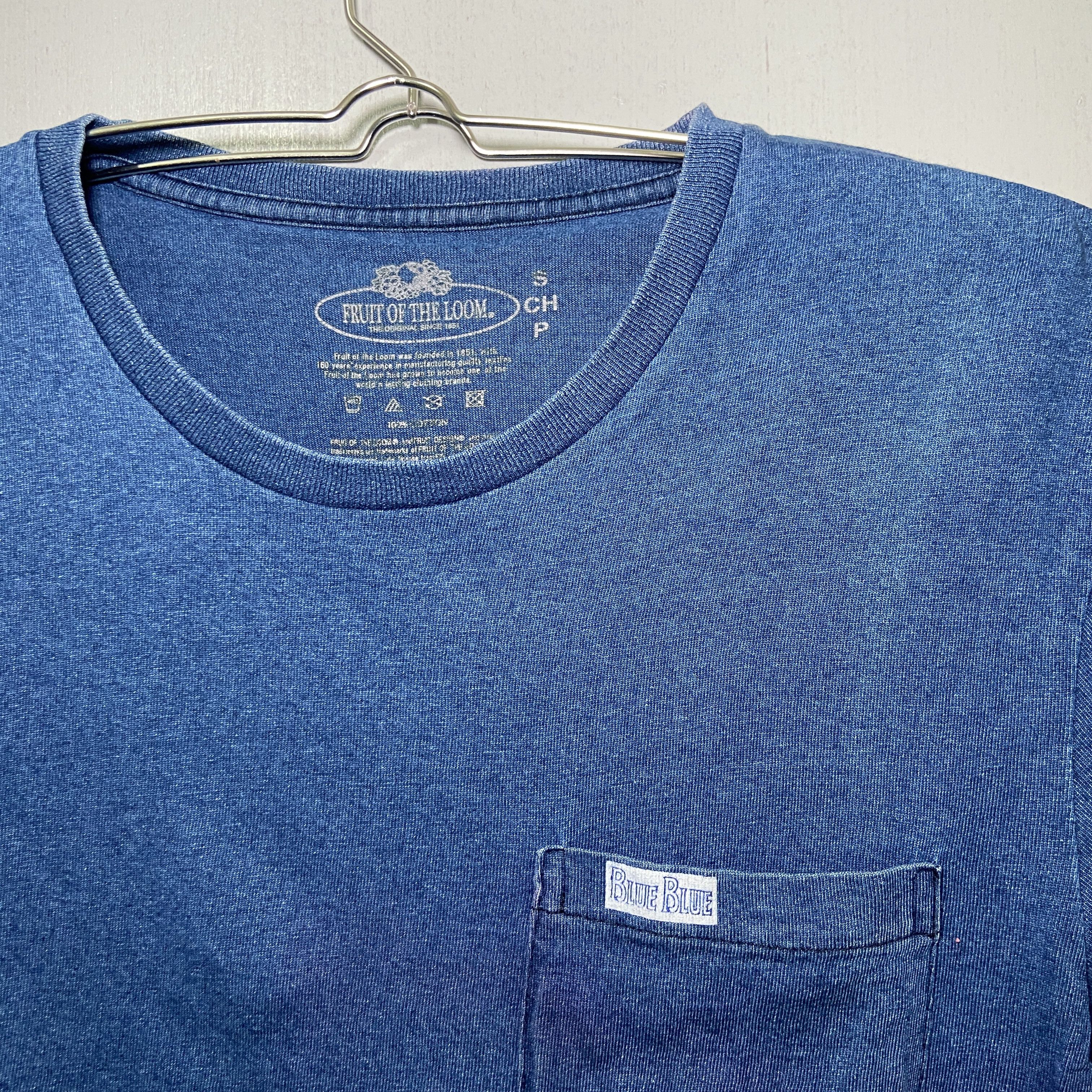 Blue Blue Japan × Fruit Of The Loom Blue Blue Denim Single Pocket Tee Size US S / EU 44-46 / 1 - 2 Thumbnail