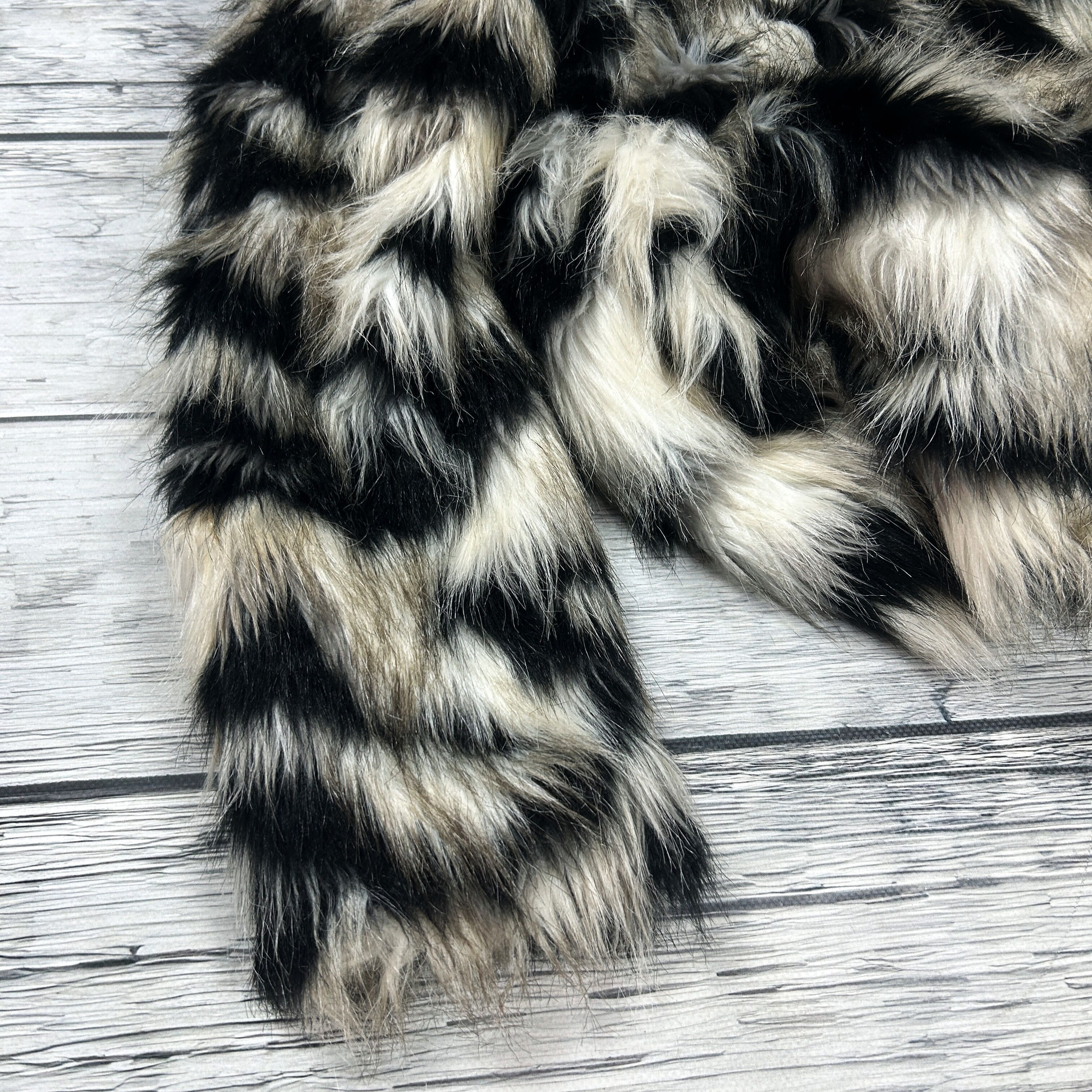 Japanese Brand Faux Fur Jacket Cropped Patchwork Grunge Coquette Y2K Core Size US S / EU 44-46 / 1 - 2 Thumbnail