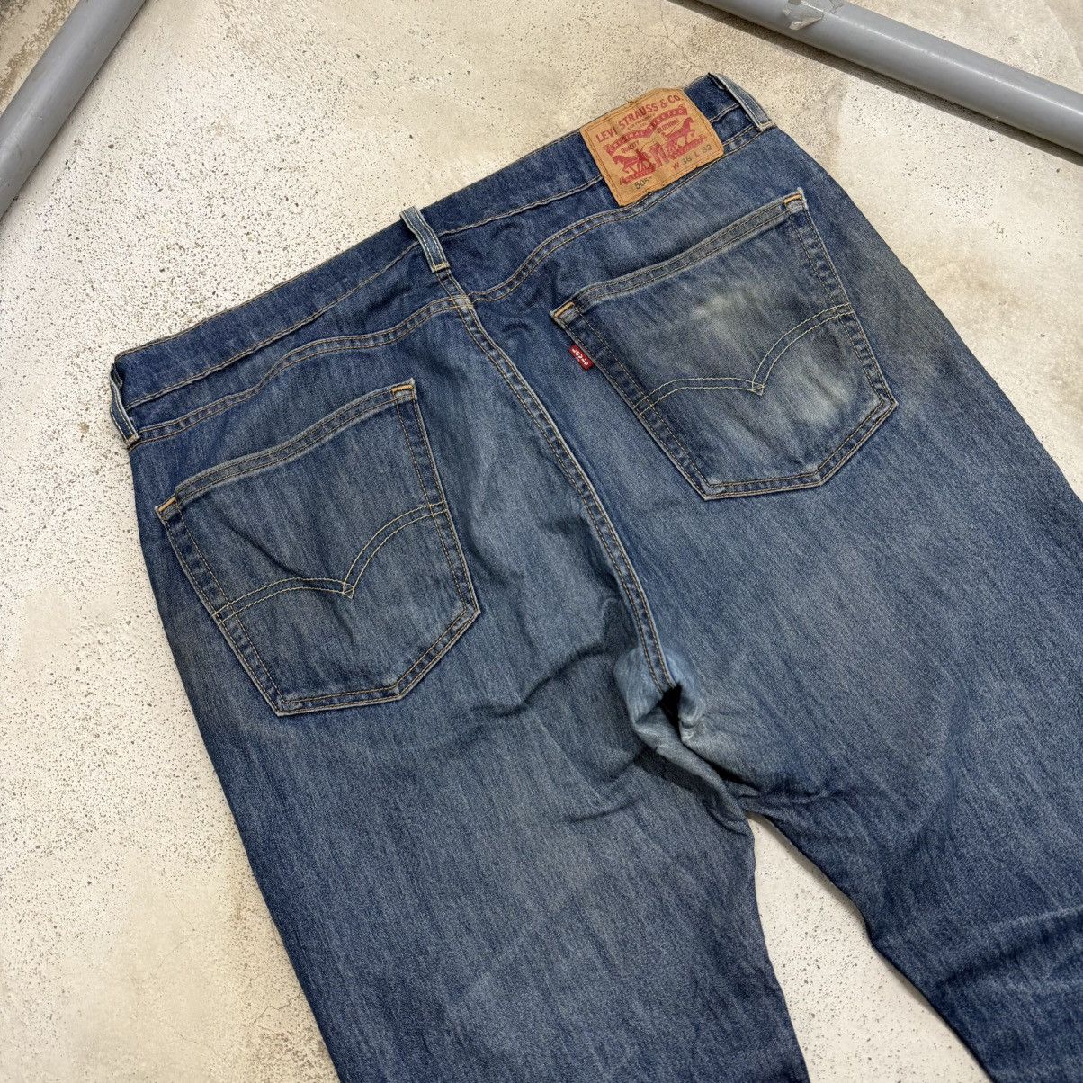 Levi's Levis 505 Cool Distressed Repaired Stretch Denim Pants Size US 36 / EU 52 - 10 Thumbnail