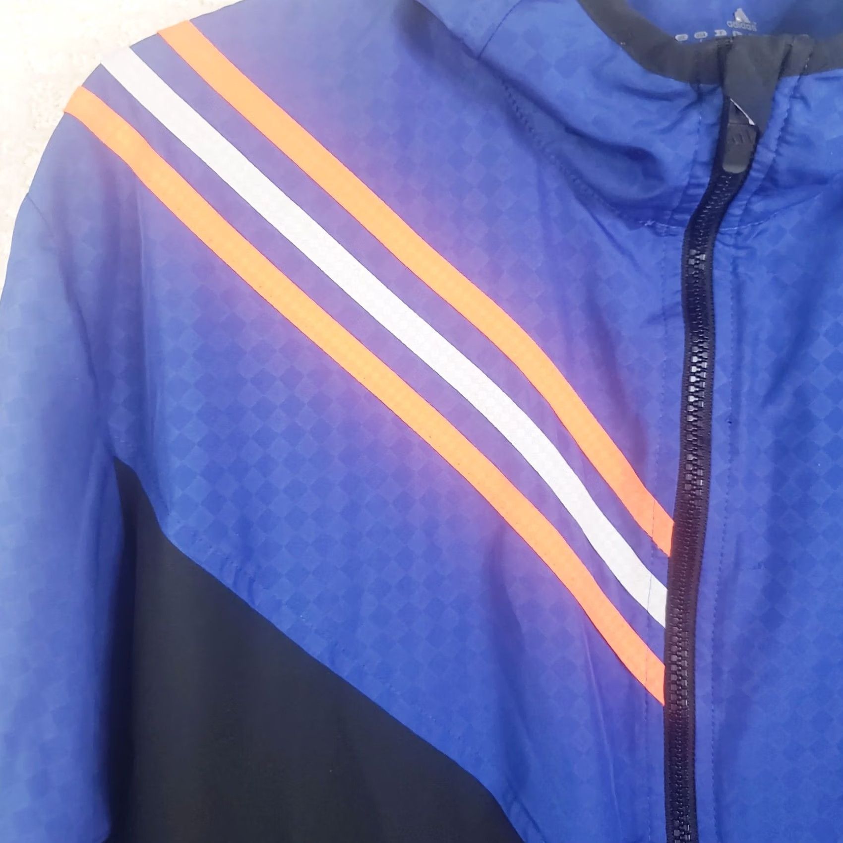 Adidas Adidas Track Jacket Mens L Blue Full Zip Hooded Clima Proof Striped Size US L / EU 52-54 / 3 - 5 Thumbnail
