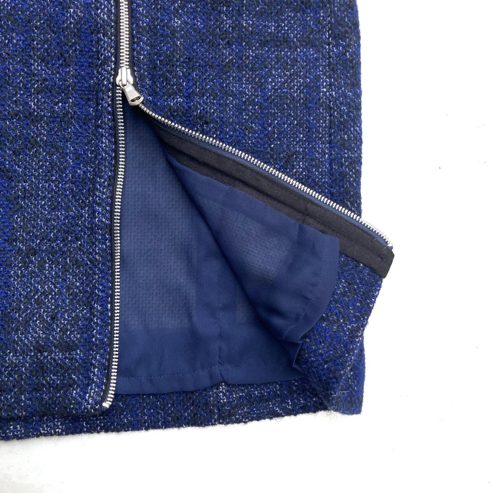 Marc Jacobs Marc by Marc Jacobs Y2K Indigo Wool Moto Zip Skirt Sz 12 Size 34" / US 12 / IT 48 - 4 Thumbnail