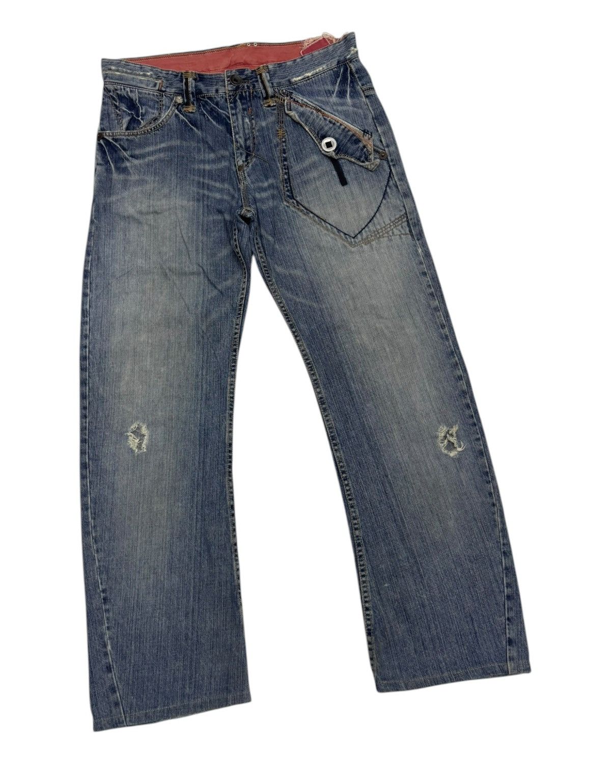 If Six Was Nine 🔥RARE TOUGH JEANS SMITH BAGGY JEANS DISTRESSED DENIM Size US 36 / EU 52 - 6 Thumbnail