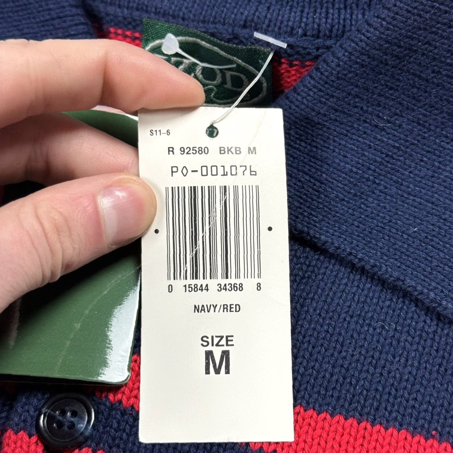 Izod VINTAGE IZOD 80s RUGBY Cotton Striped Collared Sweater Men's Medium Navy Red All Seasons Size US M / EU 48-50 / 2 - 4 Thumbnail