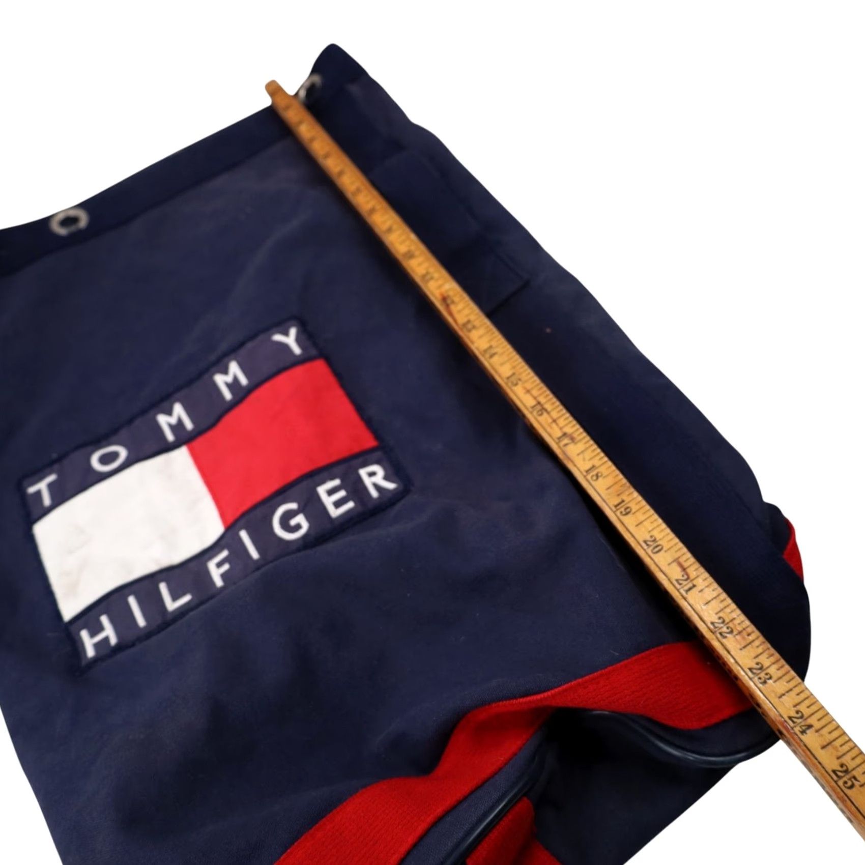 Tommy Hilfiger VINTAGE Tommy Hilfiger Big Patch Sling Bag Unisex Adults Blue Cotton Duffle 90s Size ONE SIZE - 6 Thumbnail