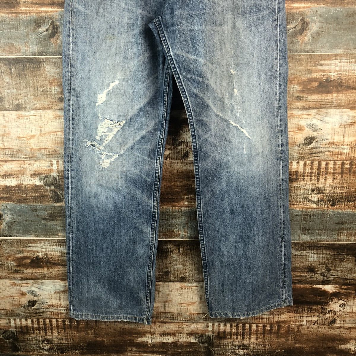 Levi's Levis Blue Distressed ripped Denim Pants #A2119 Size US 32 / EU 48 - 6 Thumbnail